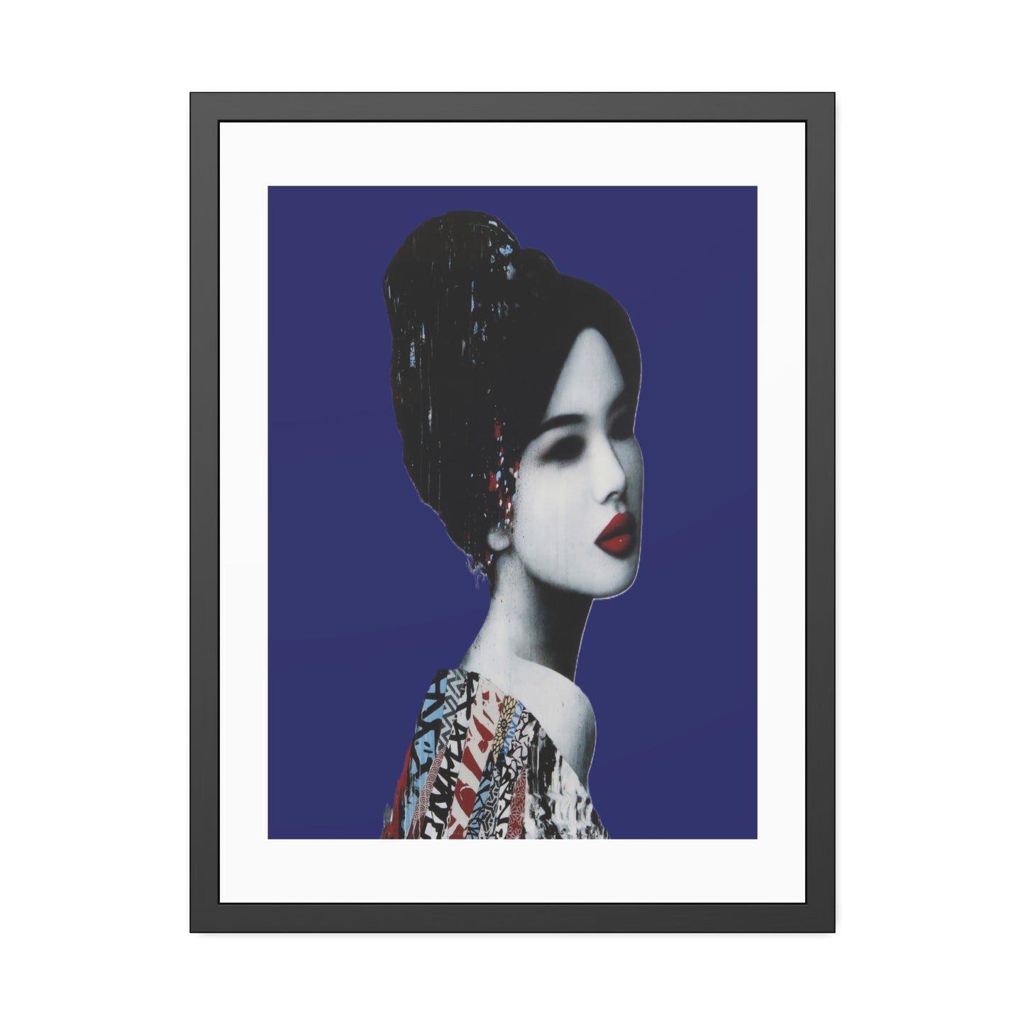 Geisha Portrait - Framed Paper Posters
