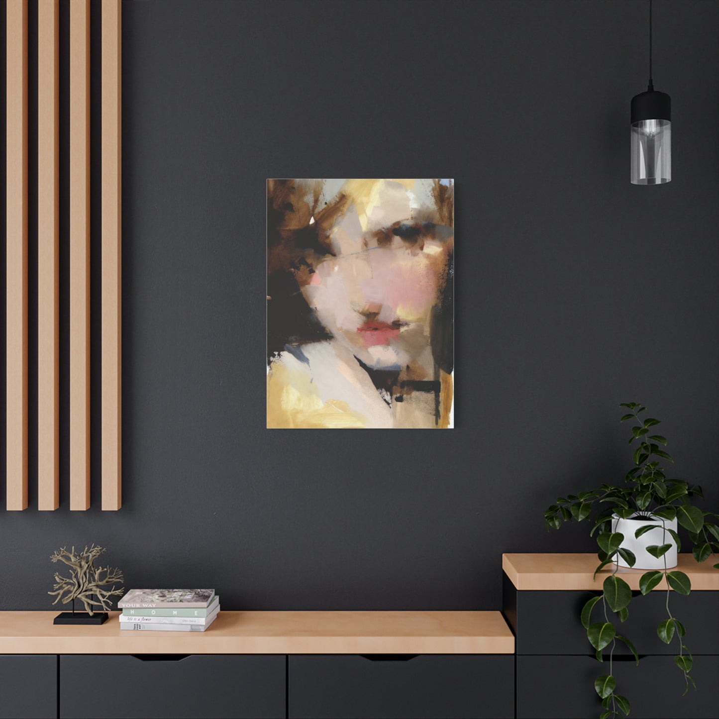 Abstract Portrait Matte Canvas Print — Modern Feminine Wall Art