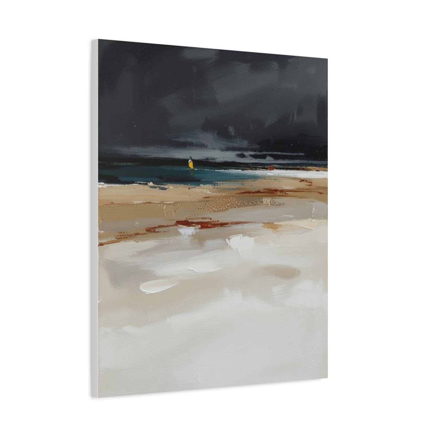 Beachscape Canvas Art — Stormy Seascape Matte Stretched Wall Art