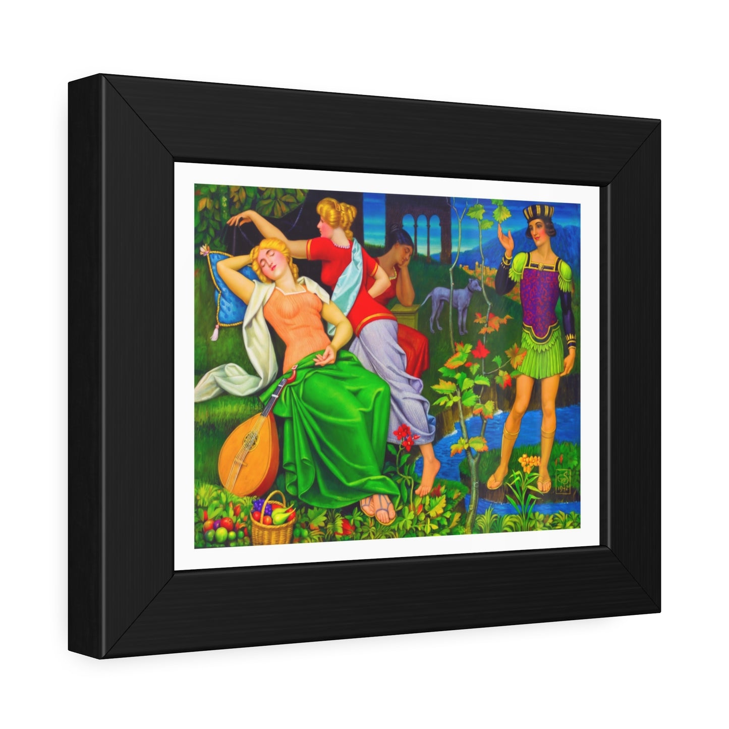 Classical Myth Framed Poster — Vibrant Renaissance-Style Art Print