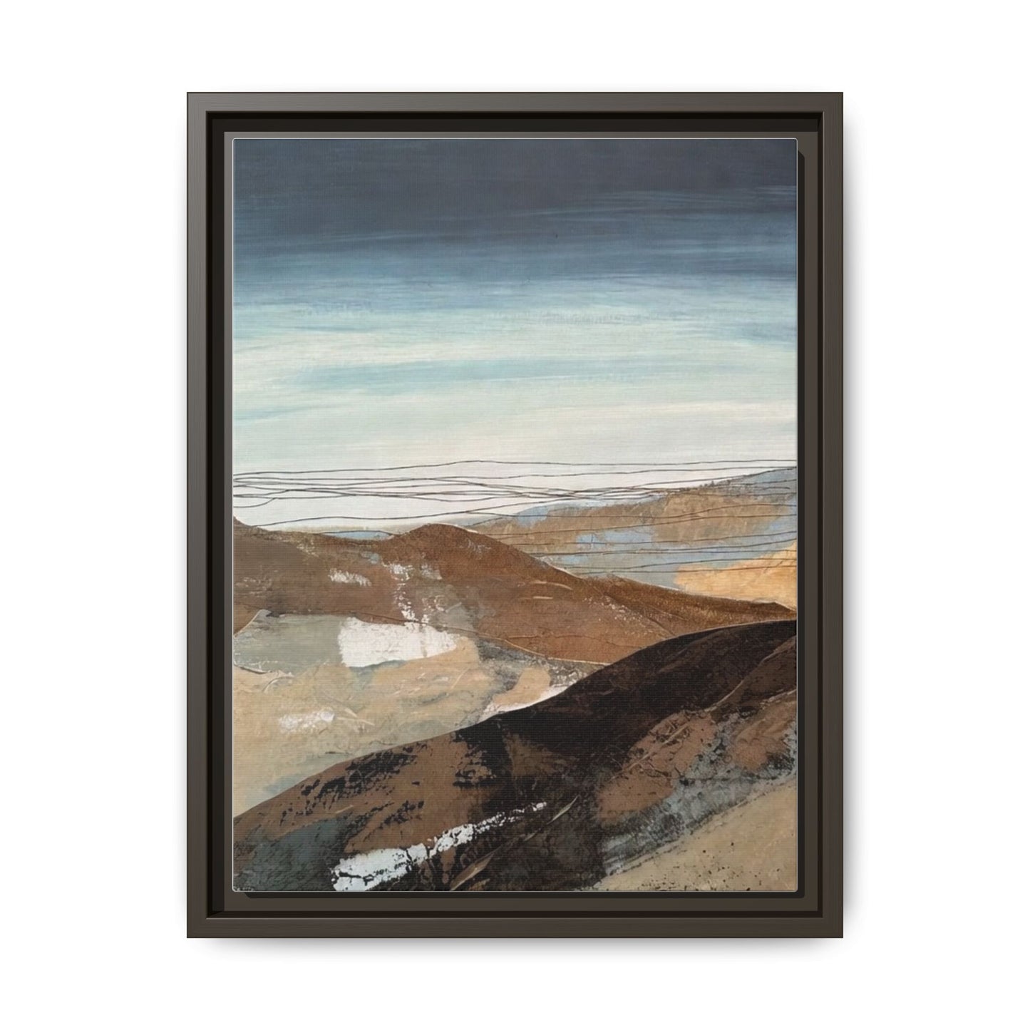 Framed Matte Canvas Art — Serene Abstract Landscape