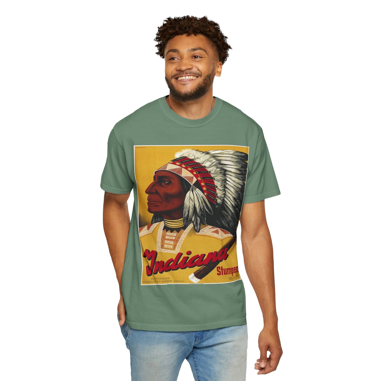 T-Shirt — Retro 'Indiana' Native Chief Vintage Poster Design