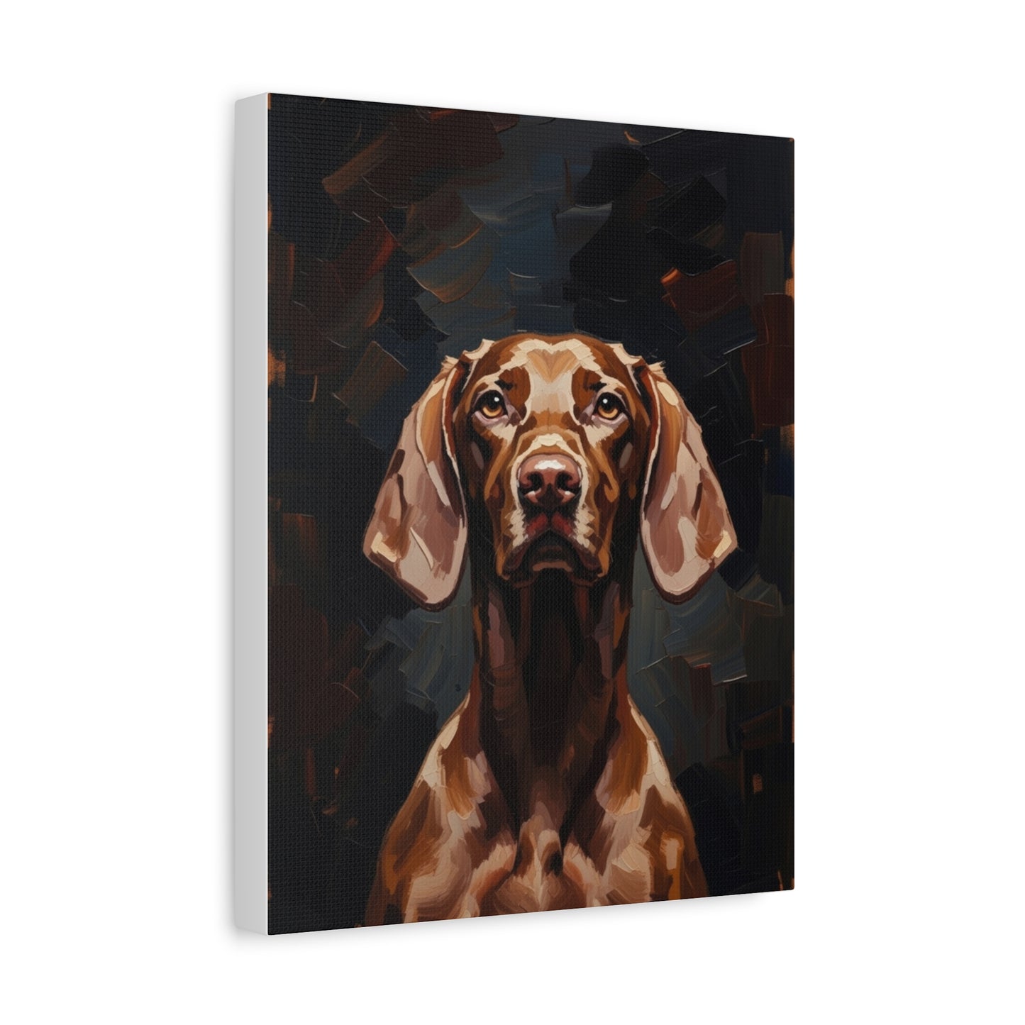 Chocolate Vizsla Canvas Wall Art — Matte Stretched Dog Portrait