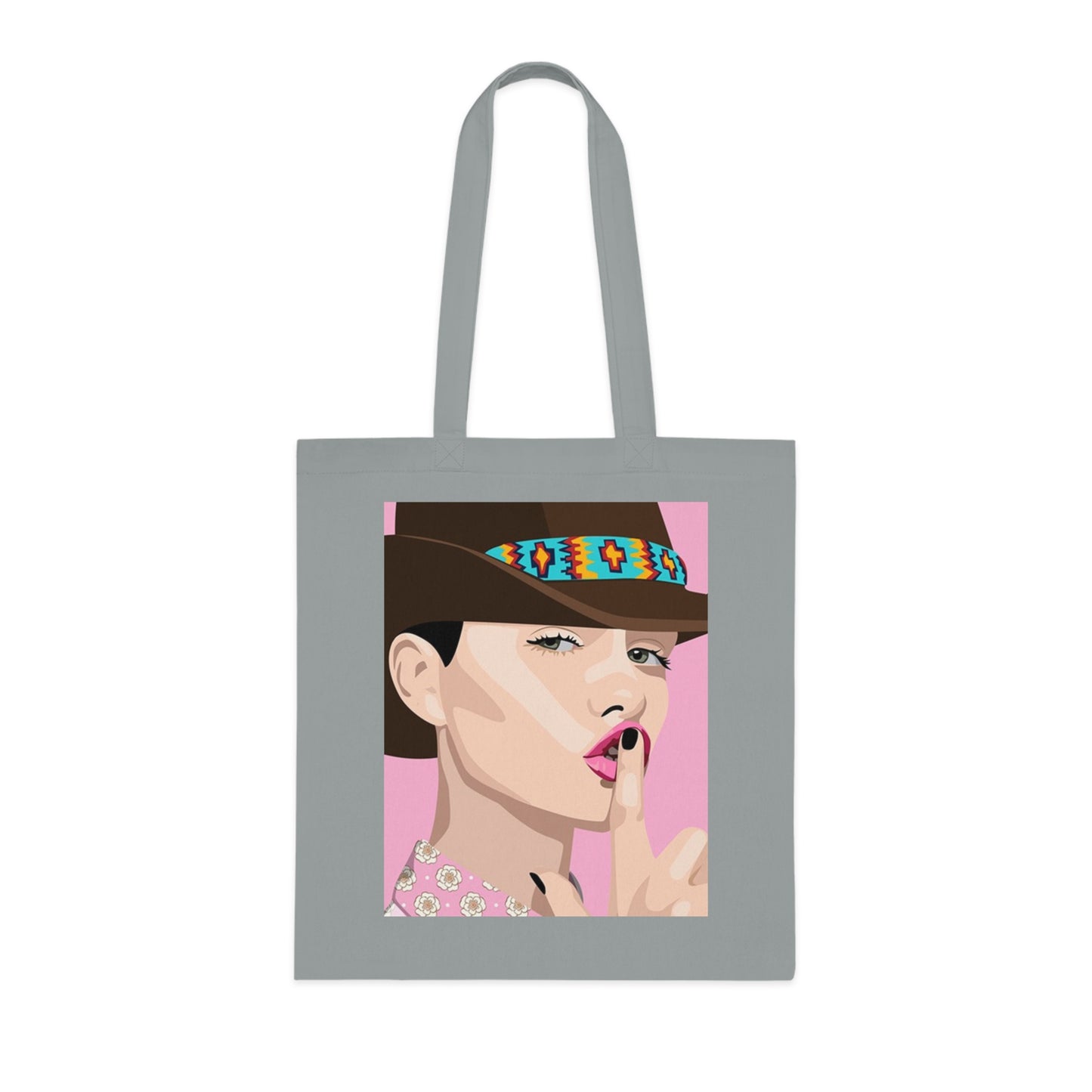 Pop Art Woman Tote Bag — Stylish Retro Portrait Cotton Shopper