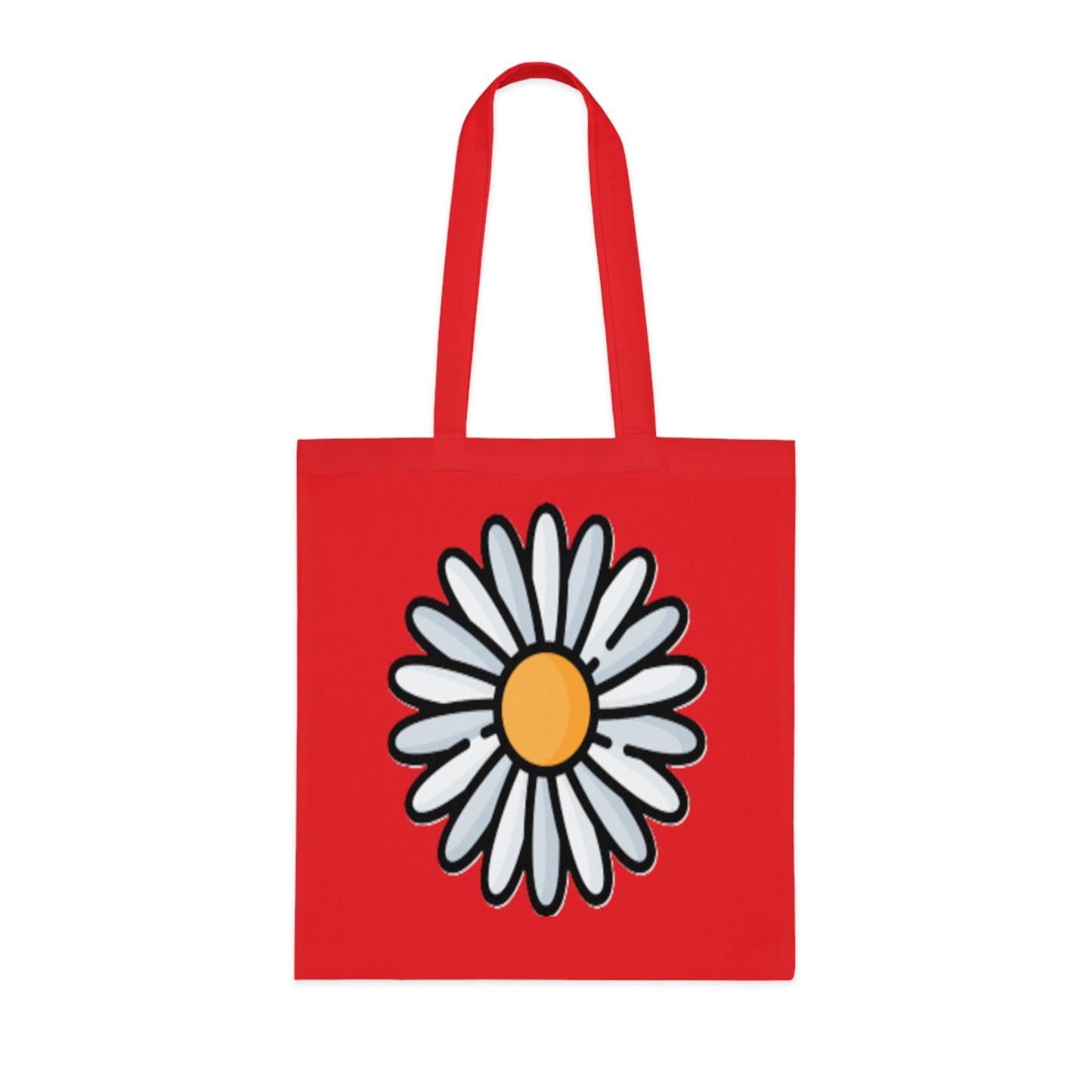 Daisy Print Cotton Tote Bag – Cute Floral Market Tote