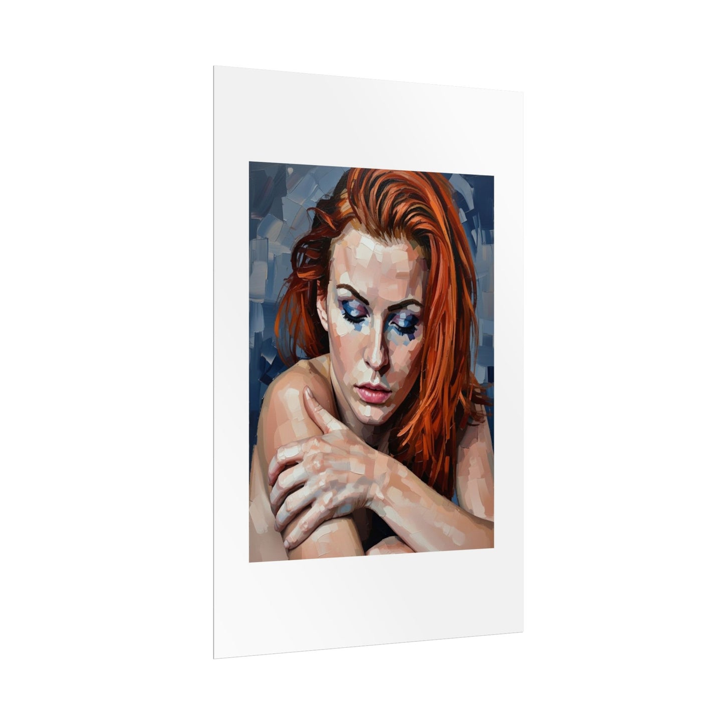 Redheaded Portrait Rolled Poster — Expressive Female Art Print