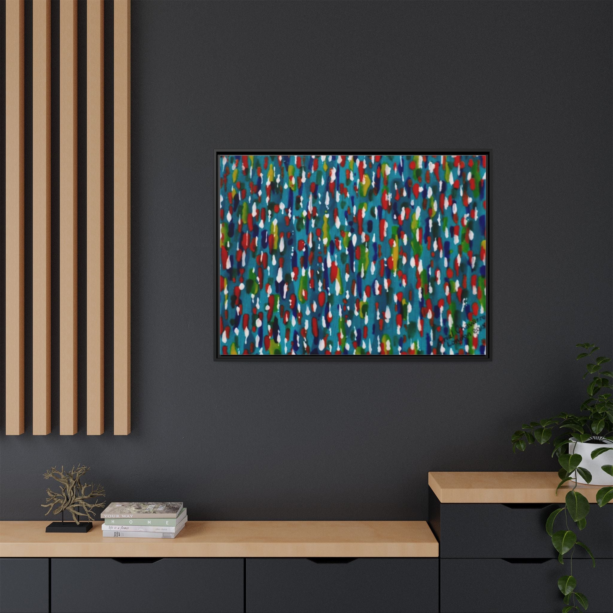 Colours Of The Soul Reflecting On Water by Ariel Chavarro Avila Matte Canvas Framed Art