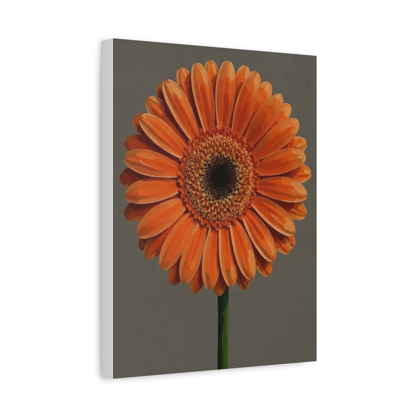 Orange Gerbera Flower Matte Canvas Print — Stretched Wall Art