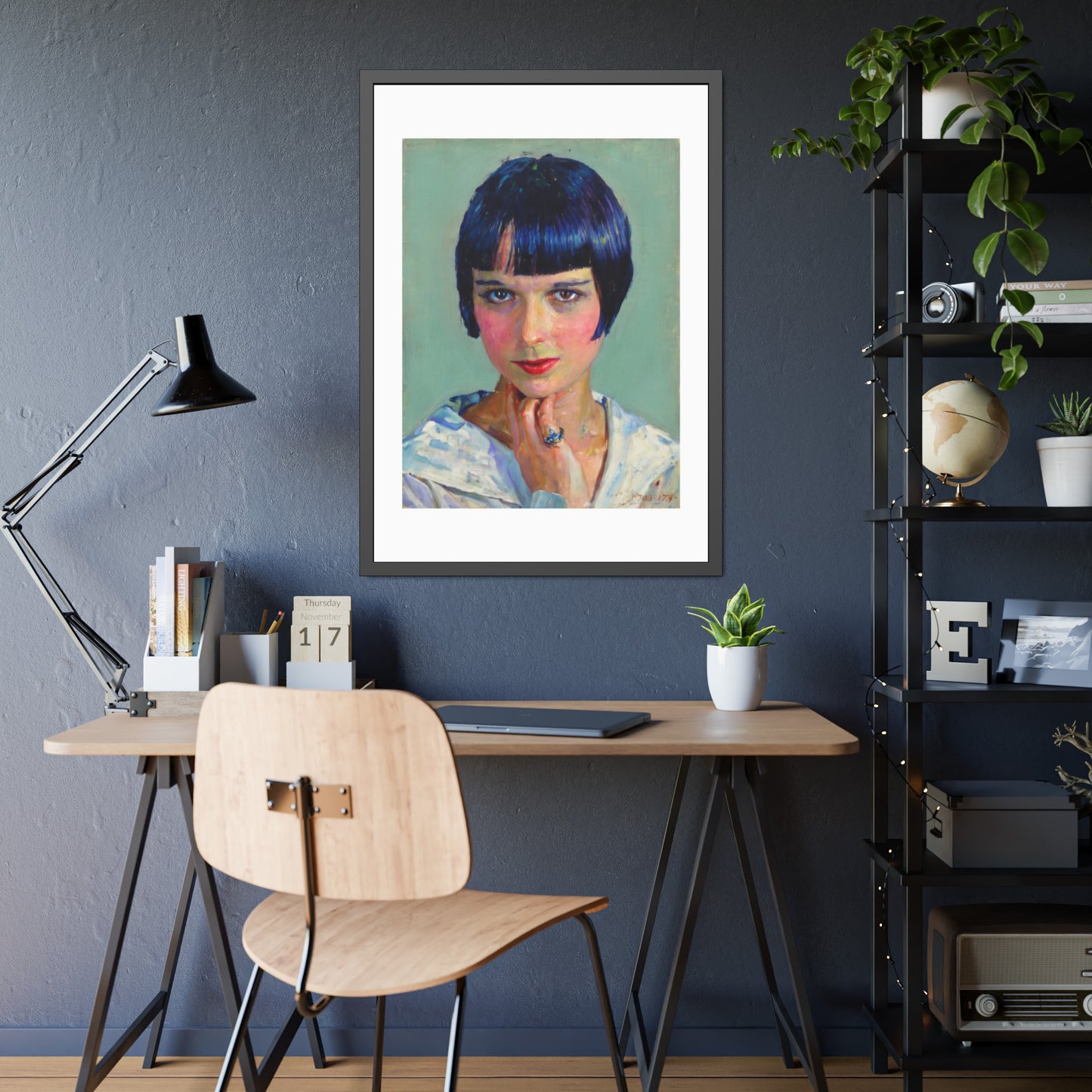 Vintage Portrait Framed Poster — 1920s Flapper Art Print