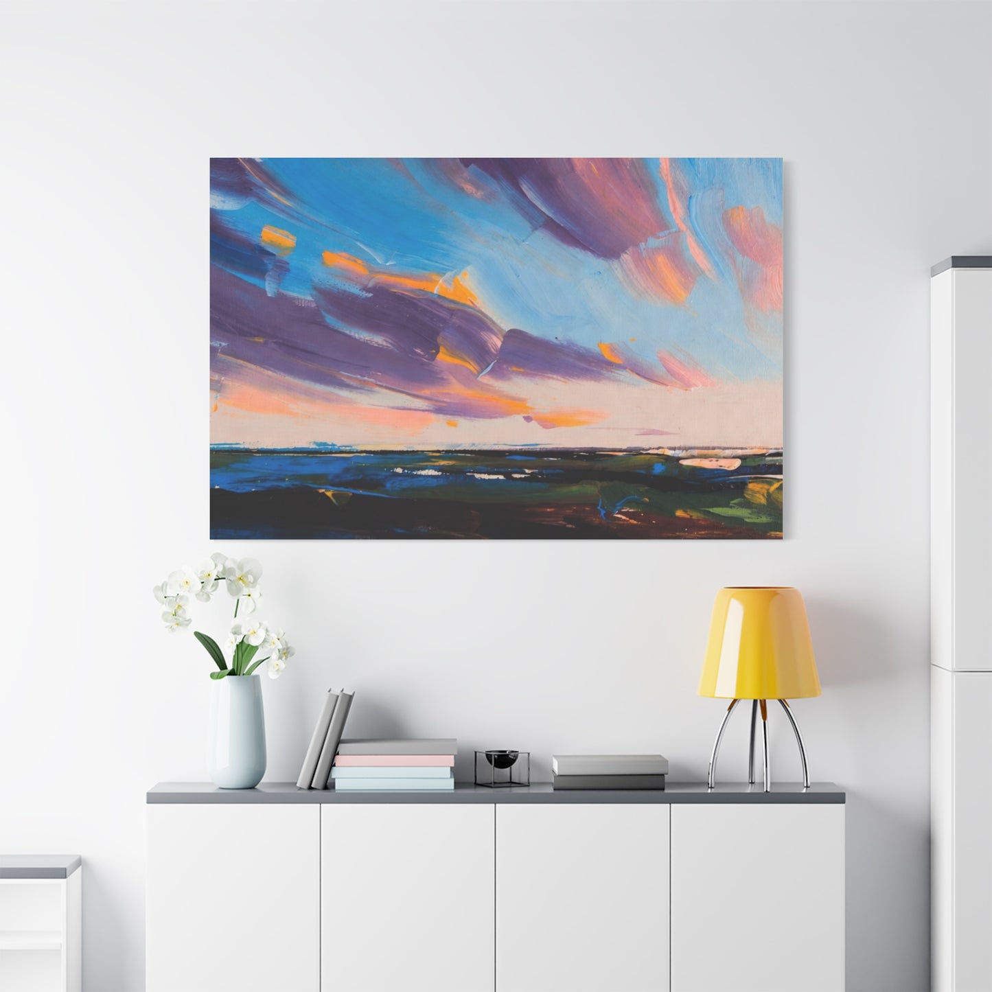 Abstract Coastal Sunset Canvas Print — Matte Stretched Wall Art