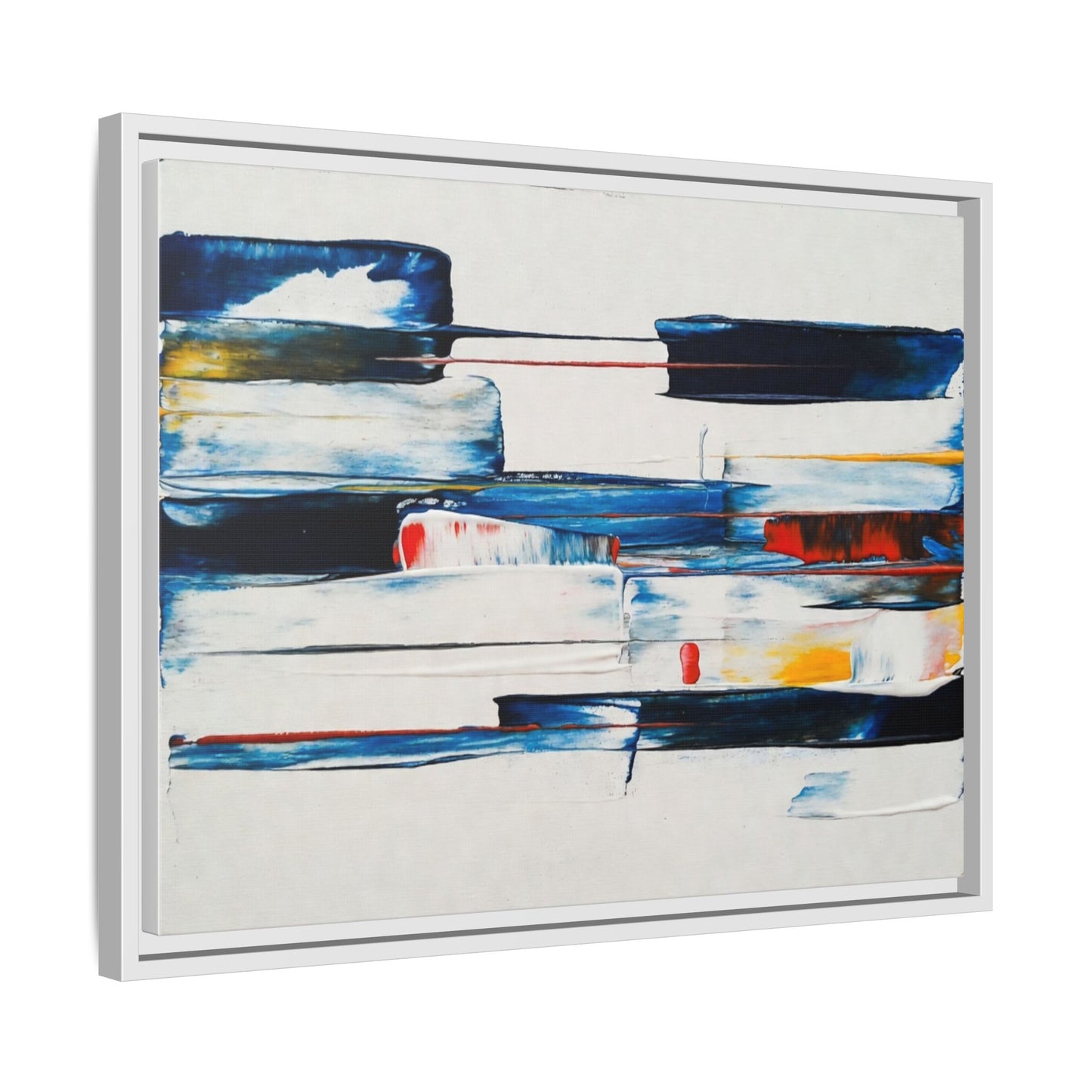 Abstract Coastal Brushstrokes Framed Canvas Print