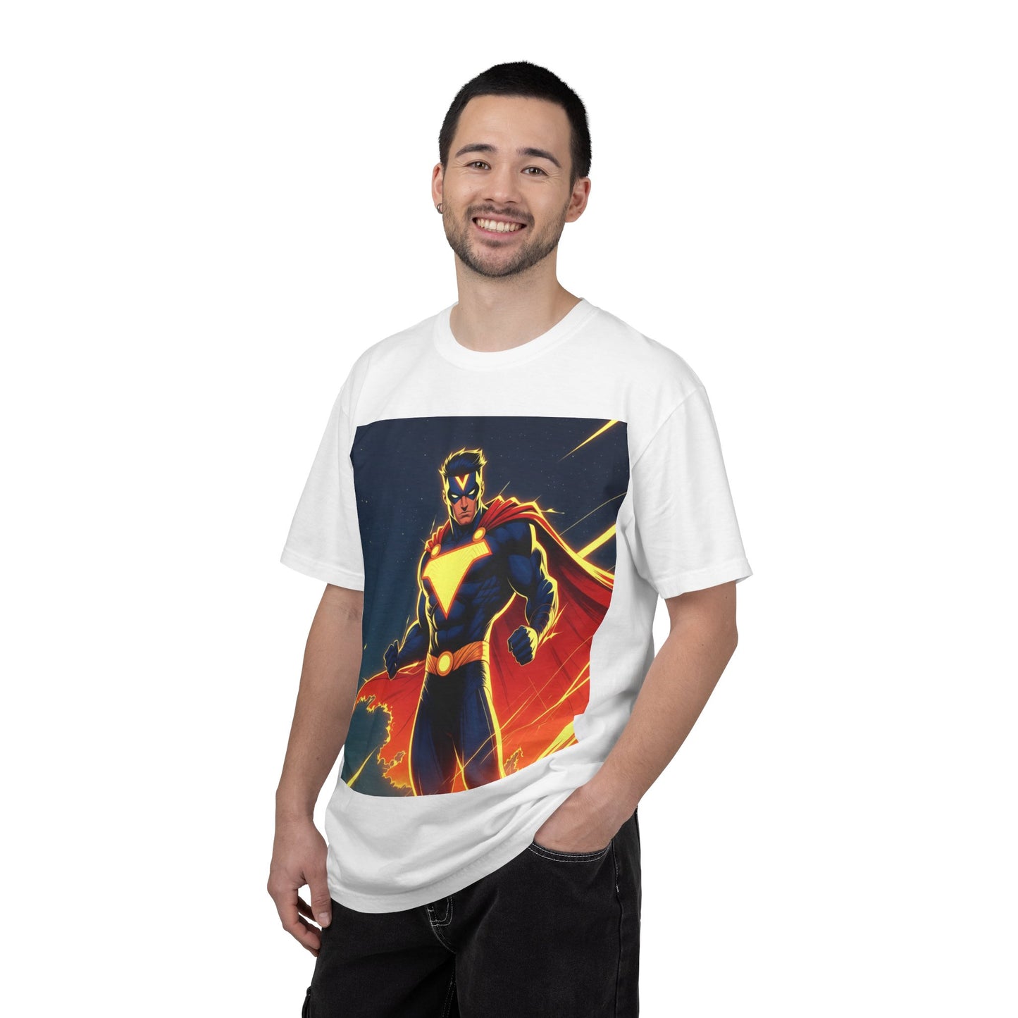 Superhero Graphic T-Shirt – Bold Cape Hero Design