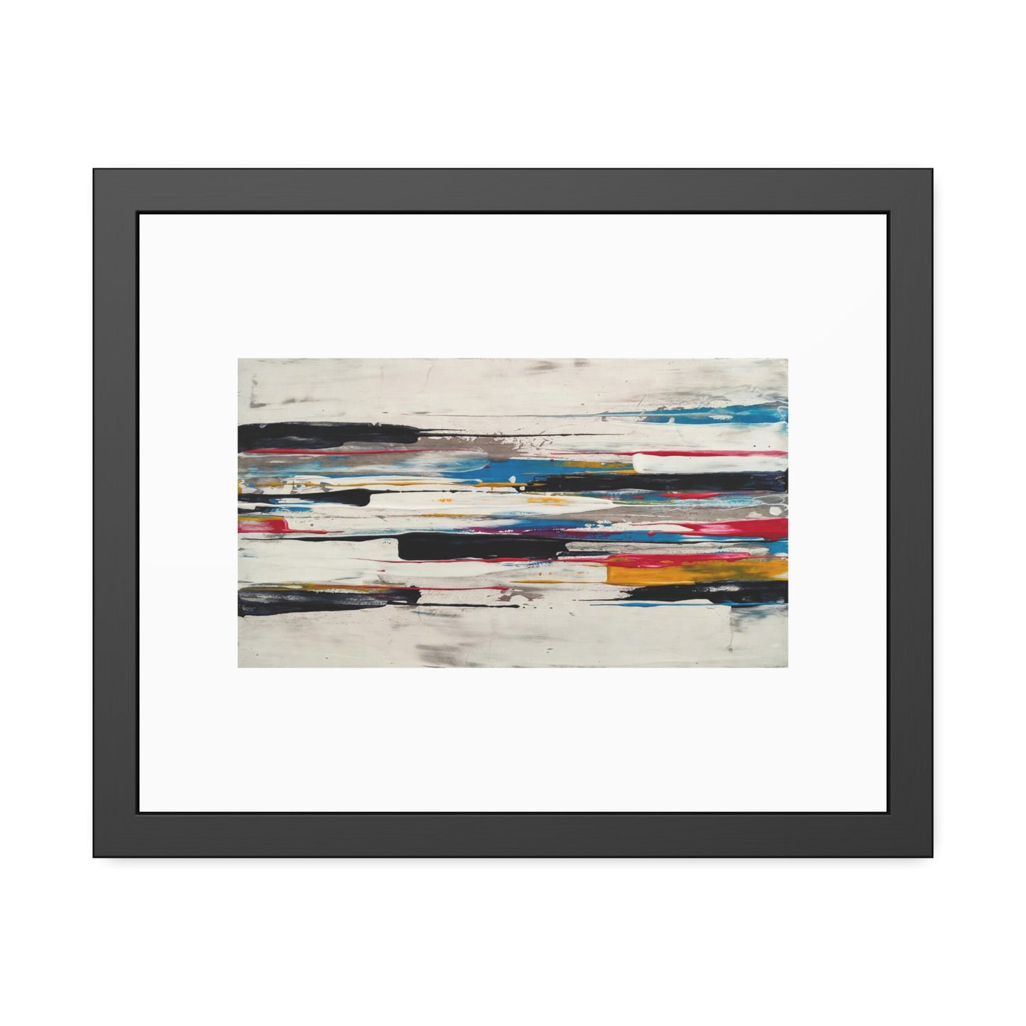 Abstract Color Stripe Framed Poster - Modern Minimalist Wall Art