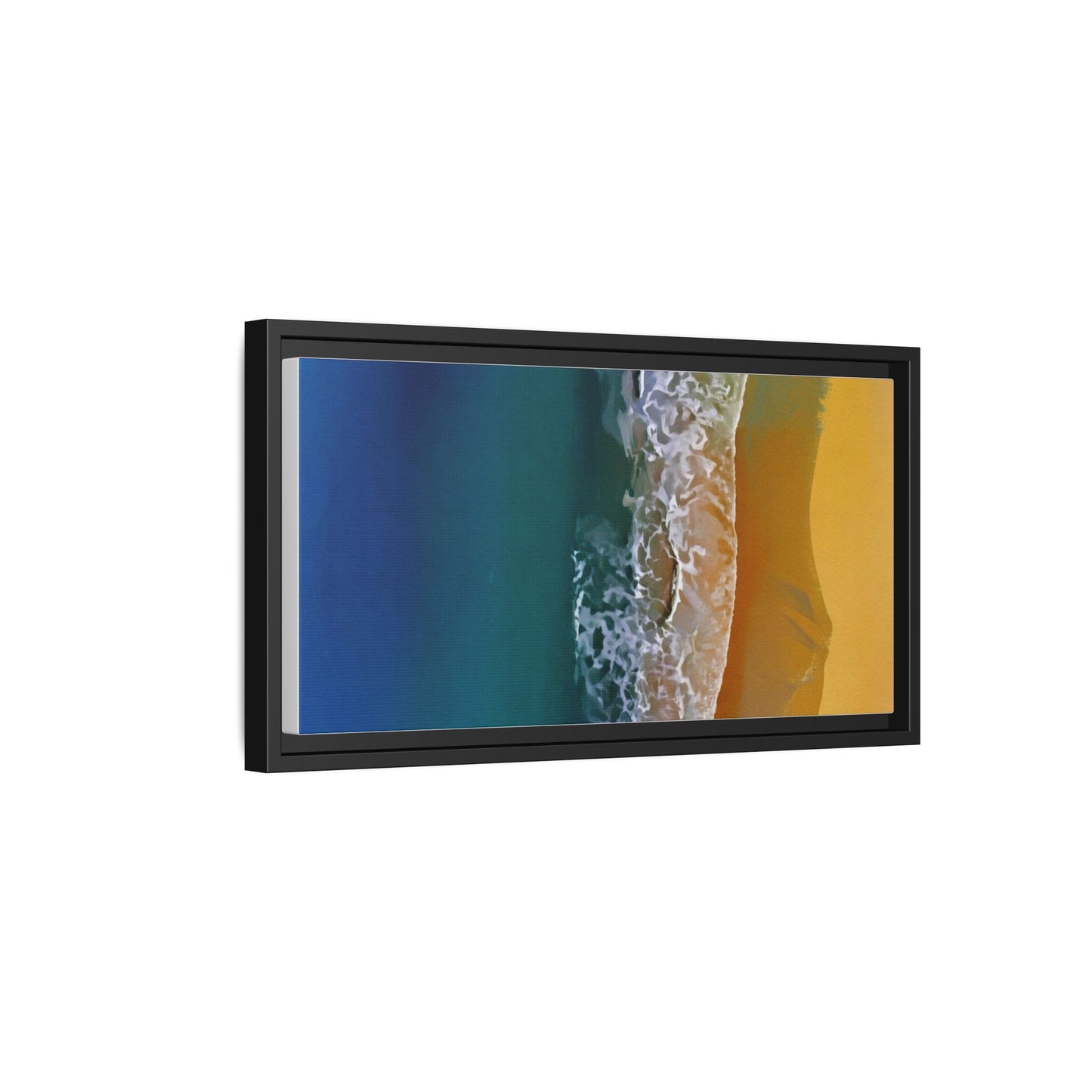 Framed Matte Canvas Seascape Print – Coastal Waves Wall Art