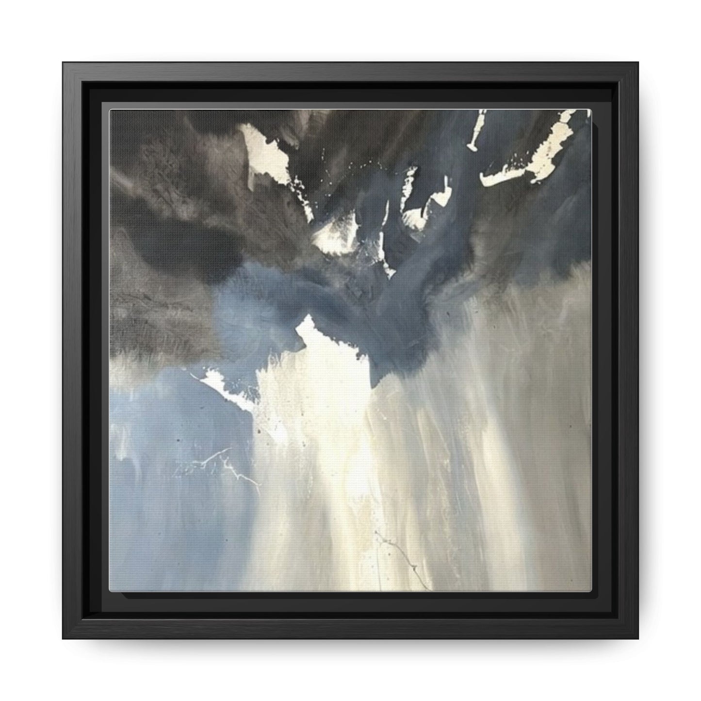 Framed Matte Canvas Art — Moody Abstract Sky Painting