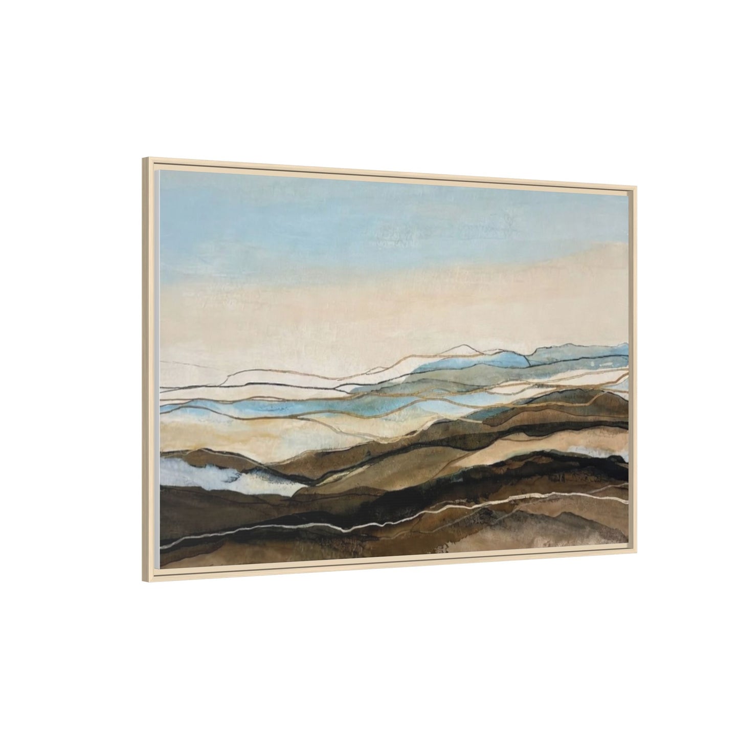 Framed Matte Canvas Print — Abstract Coastal Landscape Wall Art