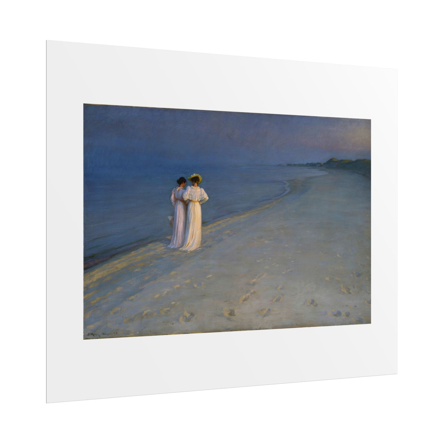 Summer evening on Skagen's Beach by P.S. Krøyer Wall Art Print