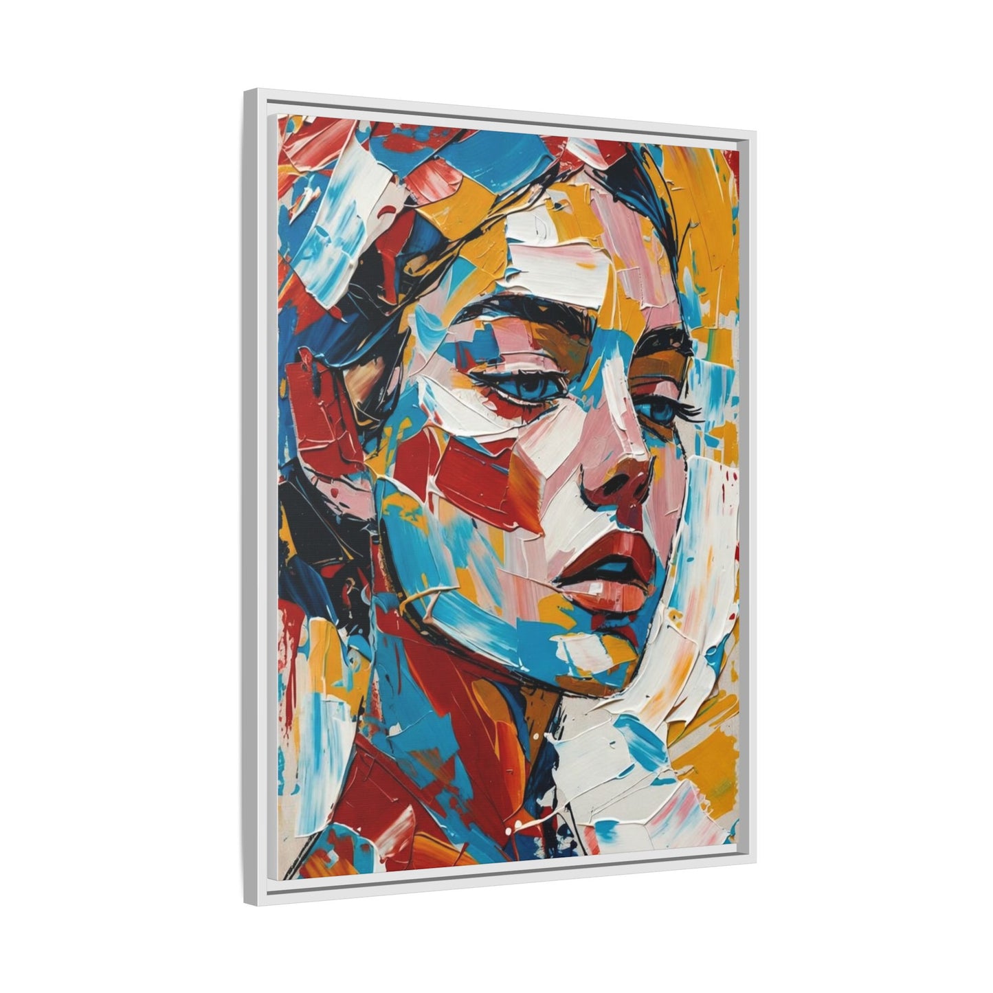 Colorful Abstract Portrait Framed Canvas Print