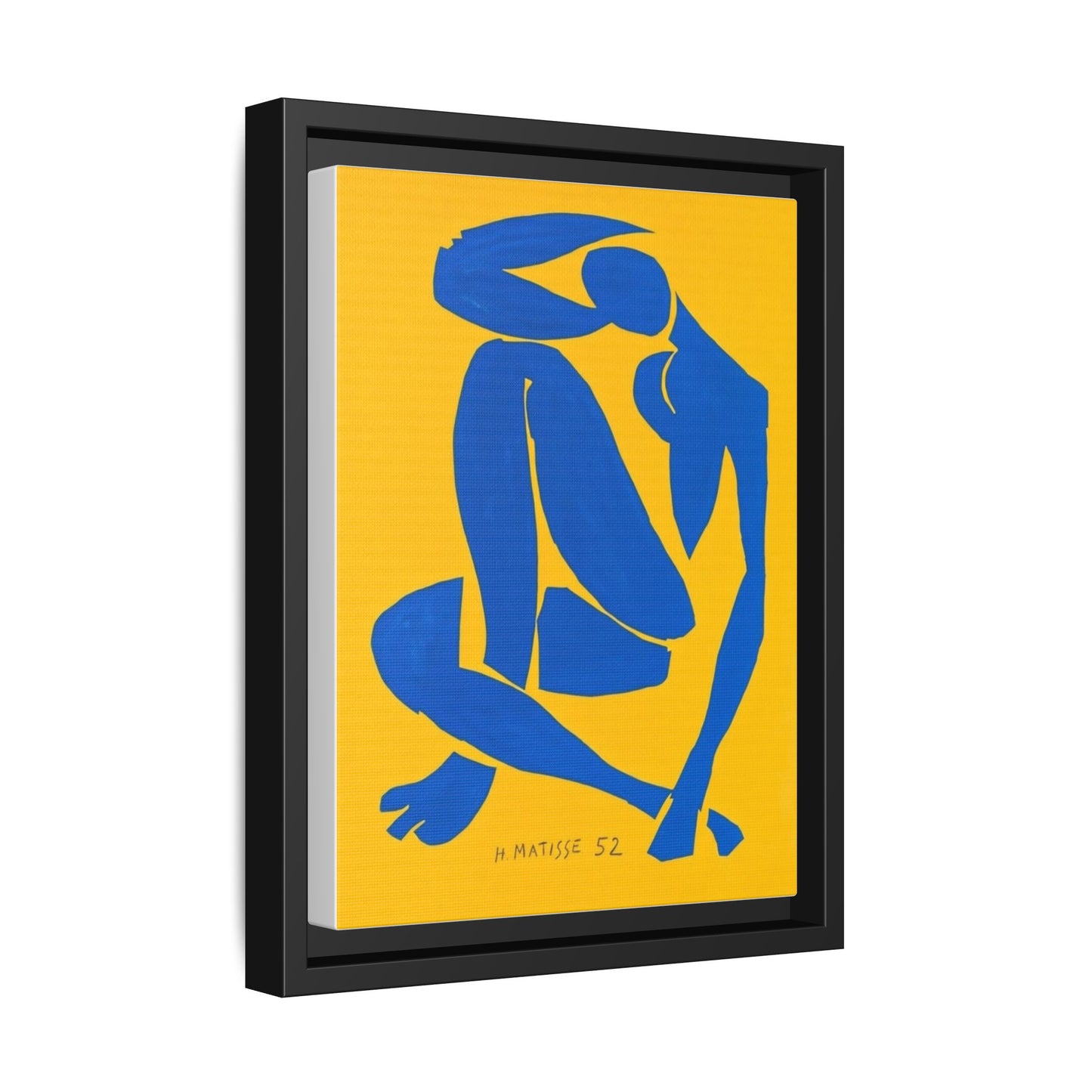Abstract Blue Nude Matte Canvas Wall Art, Framed