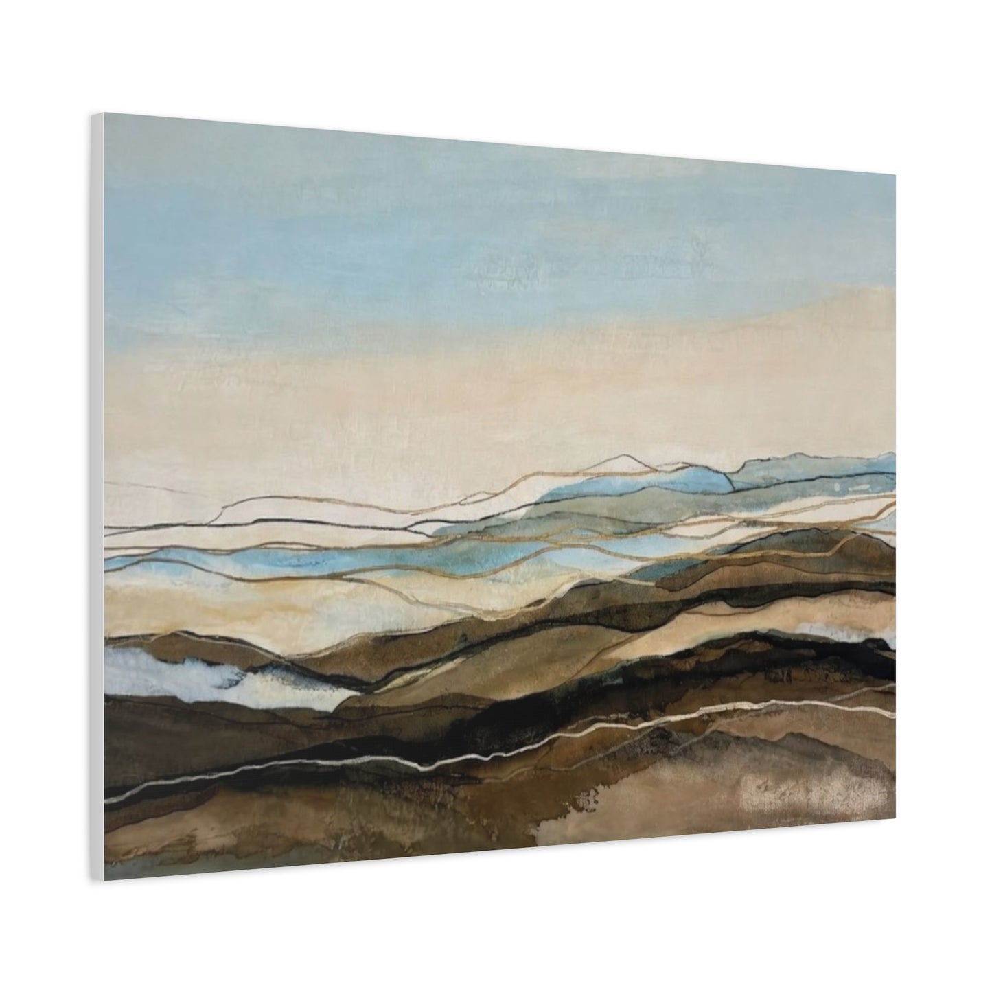 Abstract Coastal Landscape Matte Canvas – Stretched Wall Art