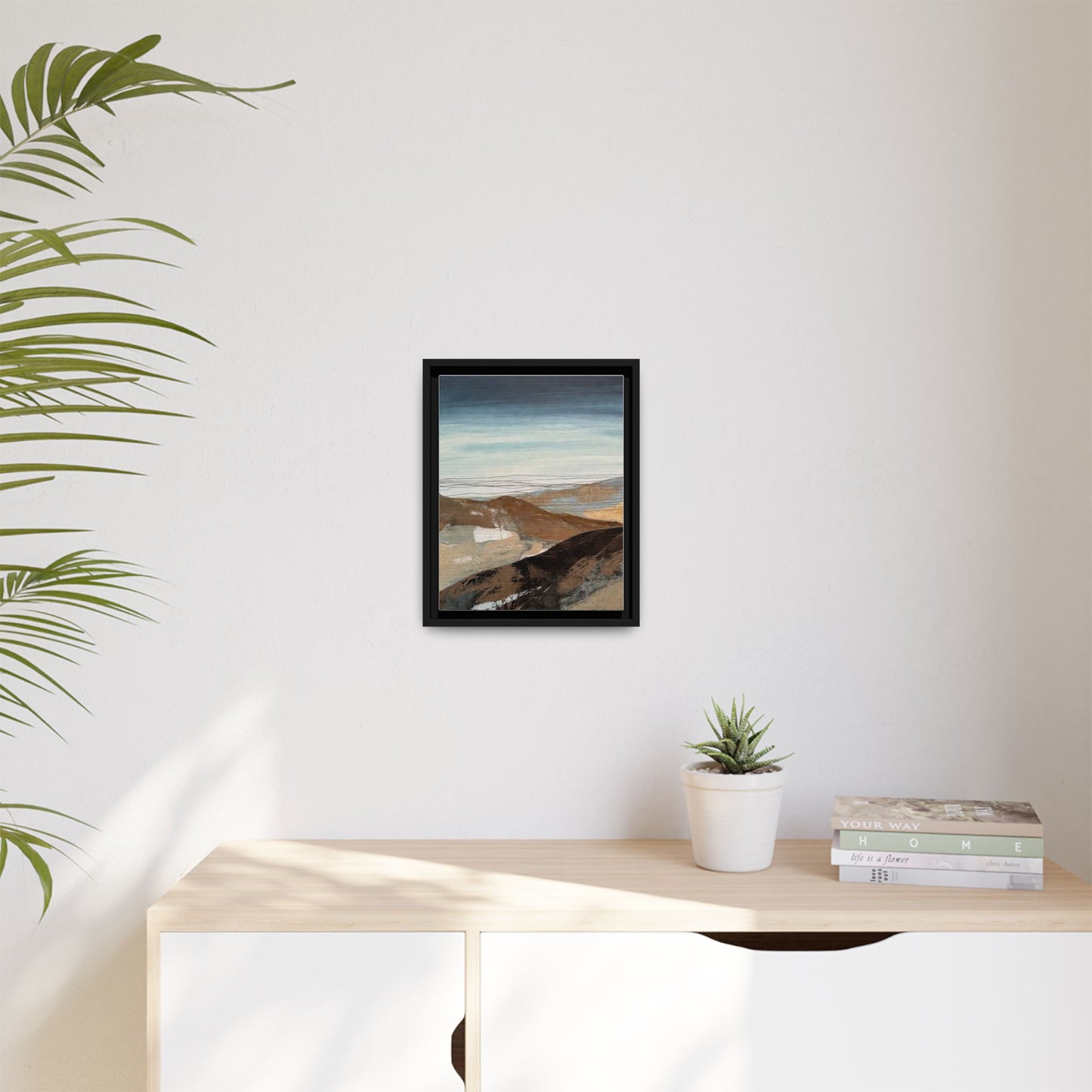 Framed Matte Canvas Art — Serene Abstract Landscape