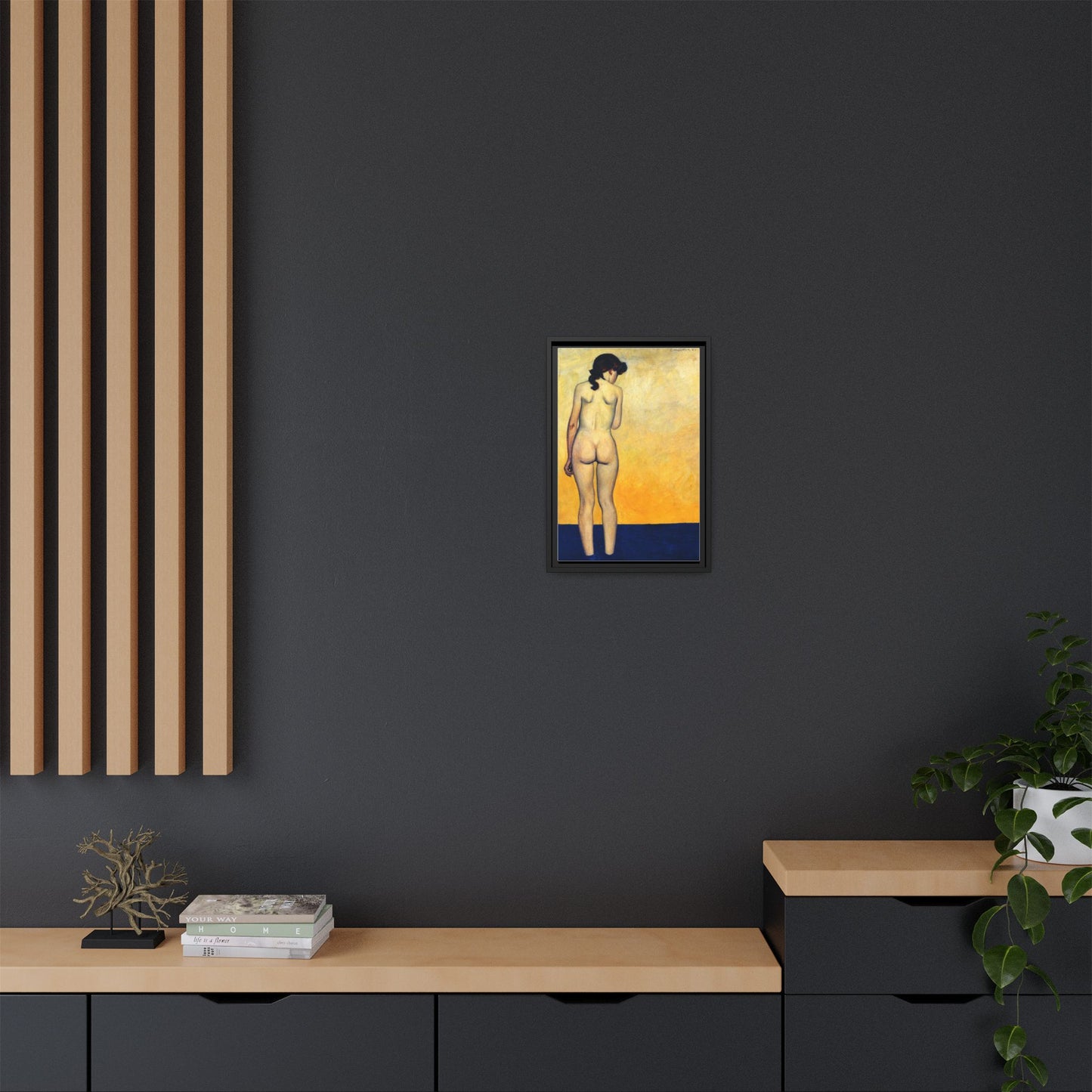 Adolescente entrant dans l'eau by Félix Vallotton Framed Matte Canvas Wall Art Print