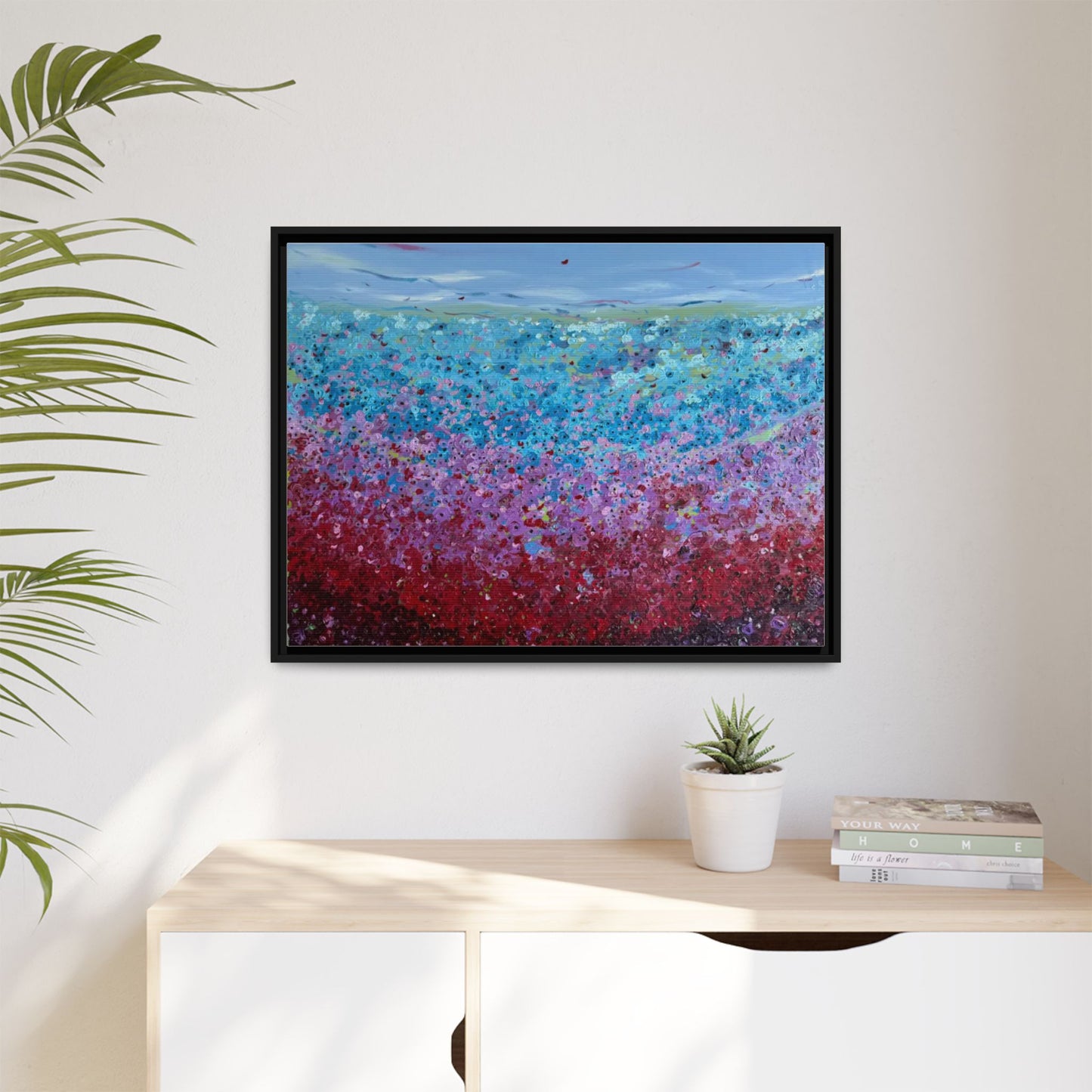 Bloom by Unknown Framed Matte Canvas Abstract Floral Field Wall Art