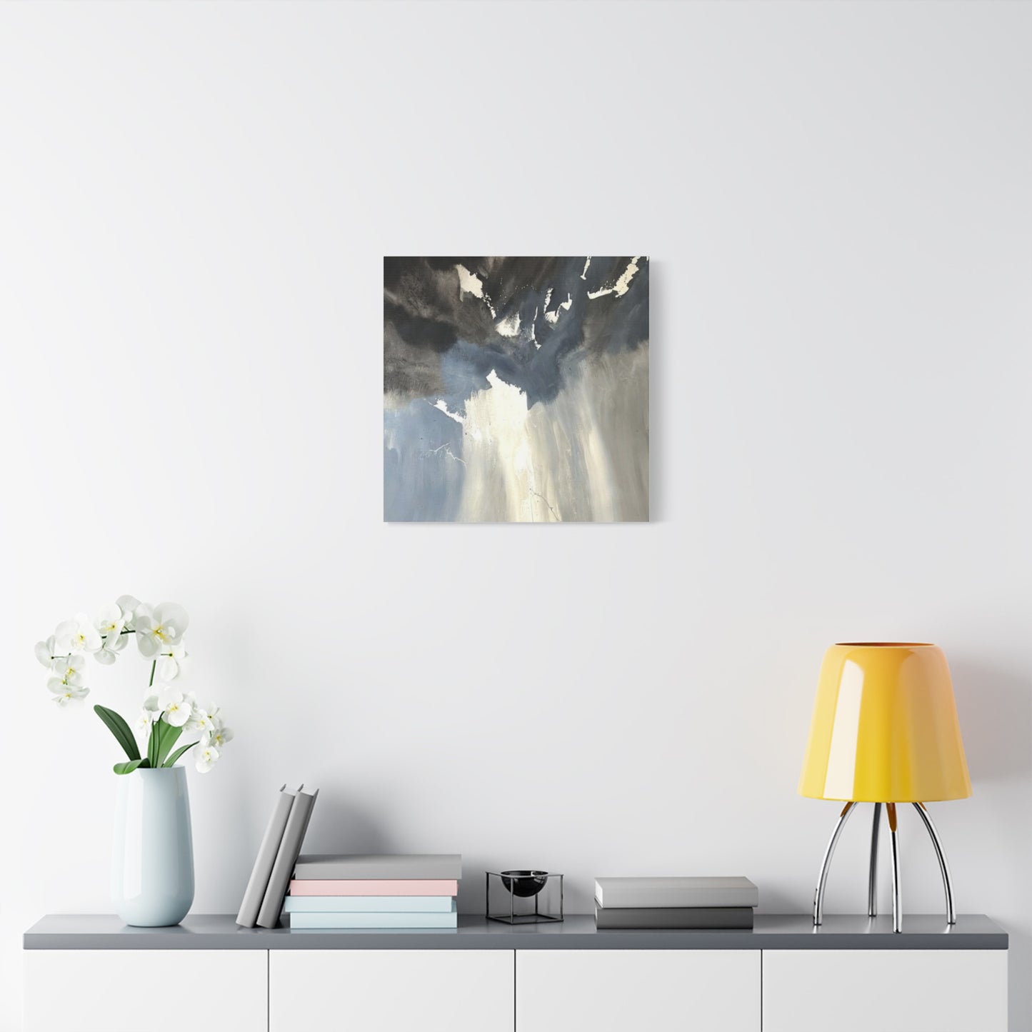 Abstract Storm Canvas Print — Dramatic Blue & Gray Matte Wall Art