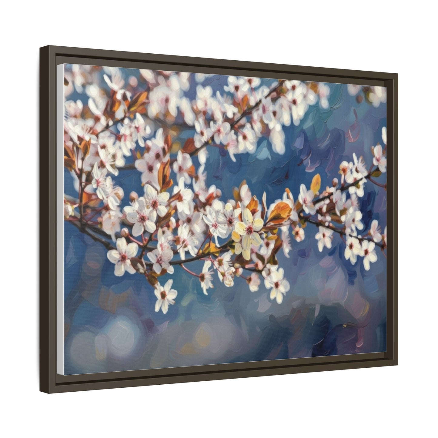 Framed Matte Canvas Print — Cherry Blossom Branch Wall Art