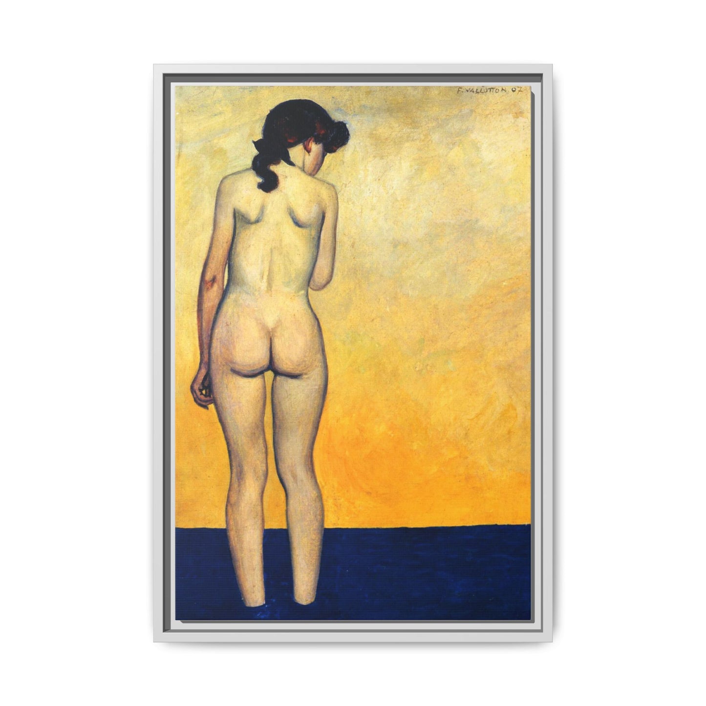 Adolescente entrant dans l'eau by Félix Vallotton Framed Matte Canvas Wall Art Print