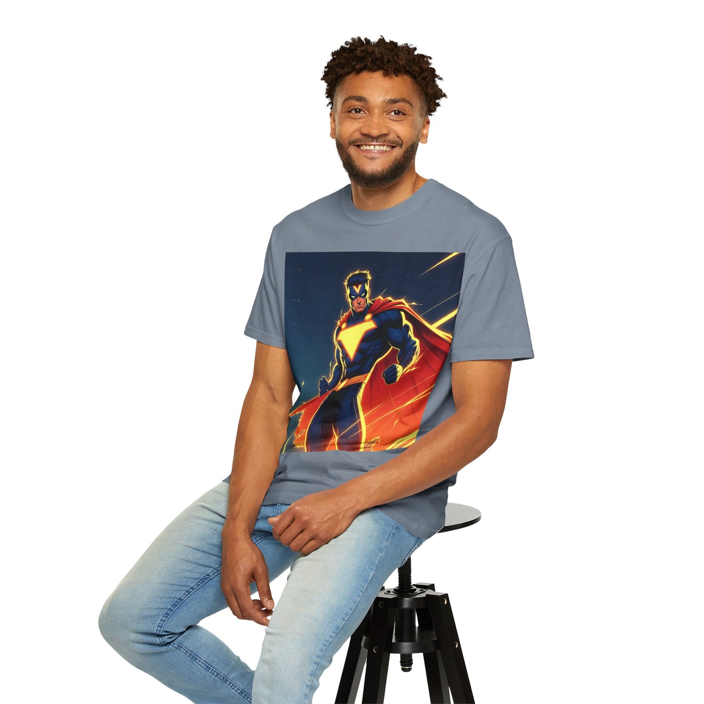Superhero Graphic T-Shirt – Bold Cape Hero Design