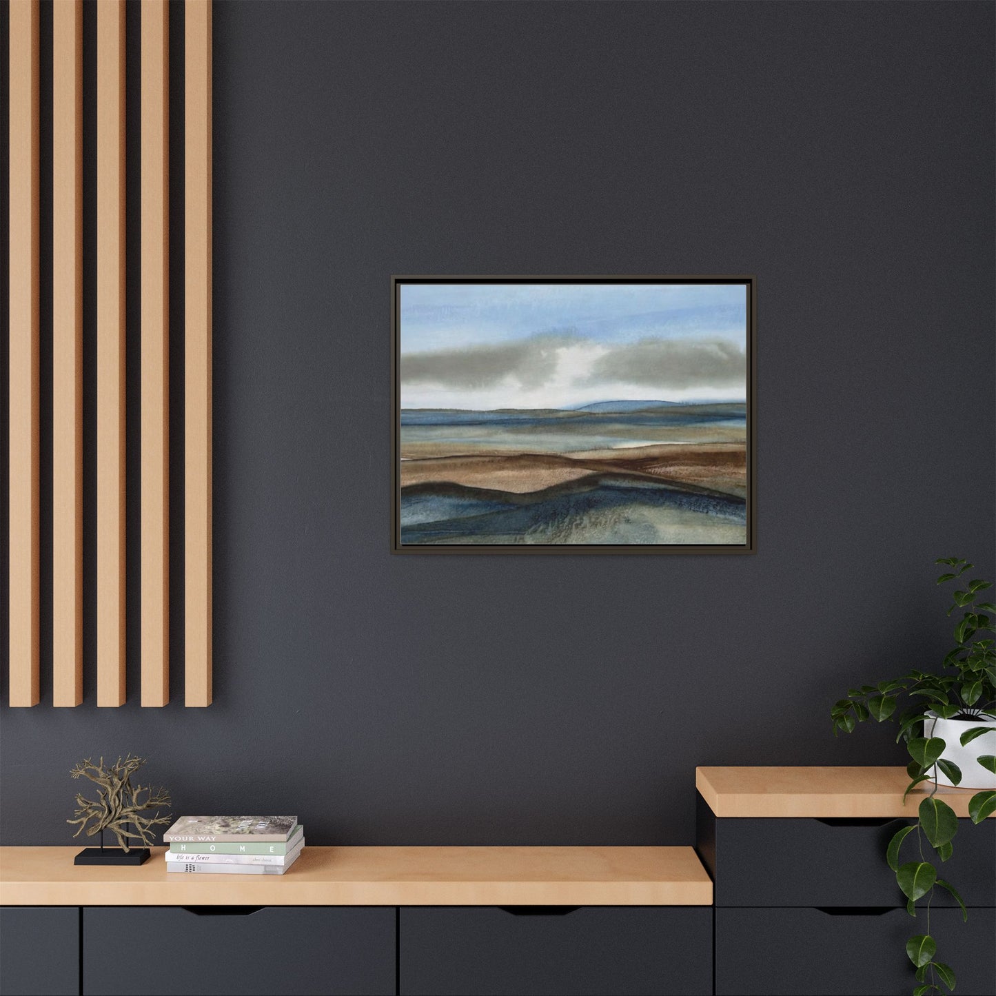 Matte Canvas Landscape, Framed (Multi-color)