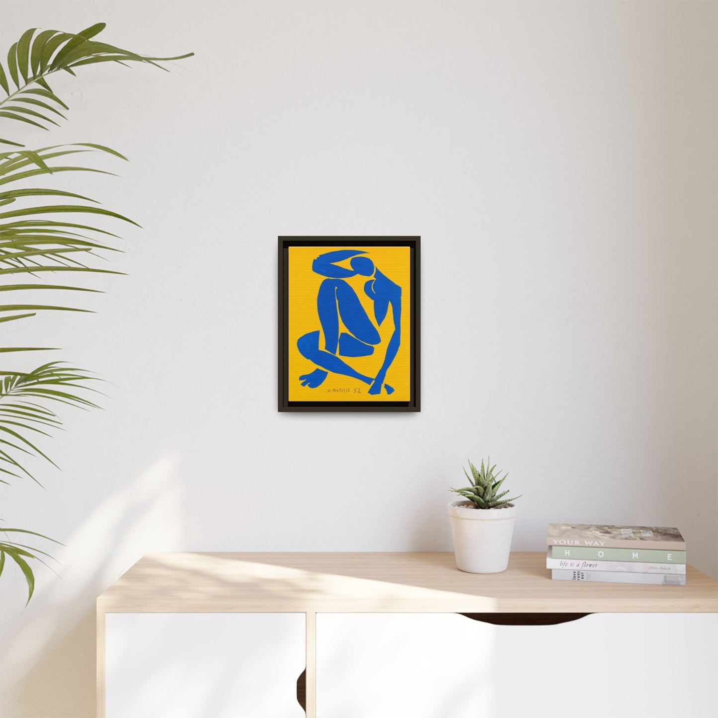 Abstract Blue Nude Matte Canvas Wall Art, Framed