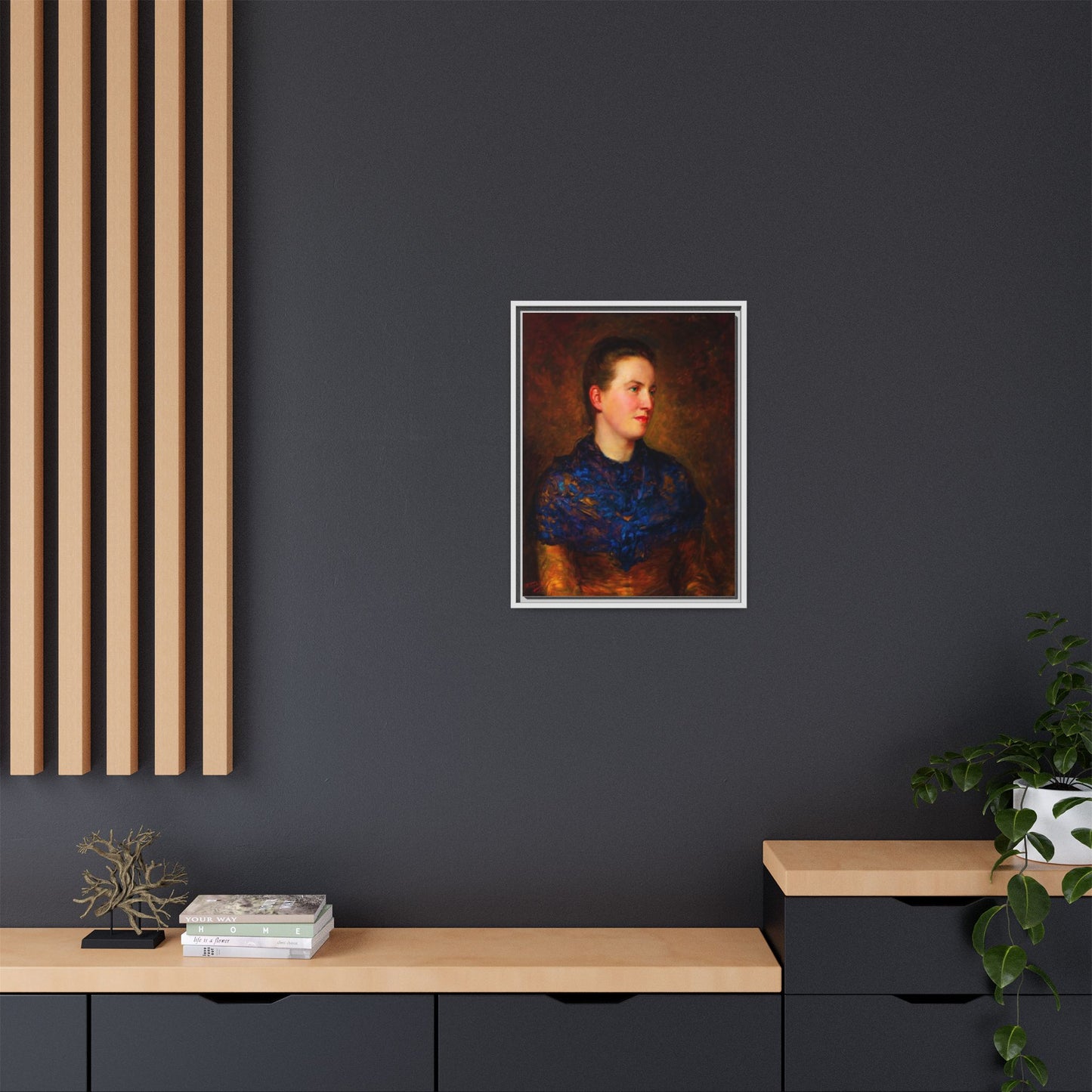 Framed Matte Canvas Portrait Print — Classic Victorian Woman Wall Art