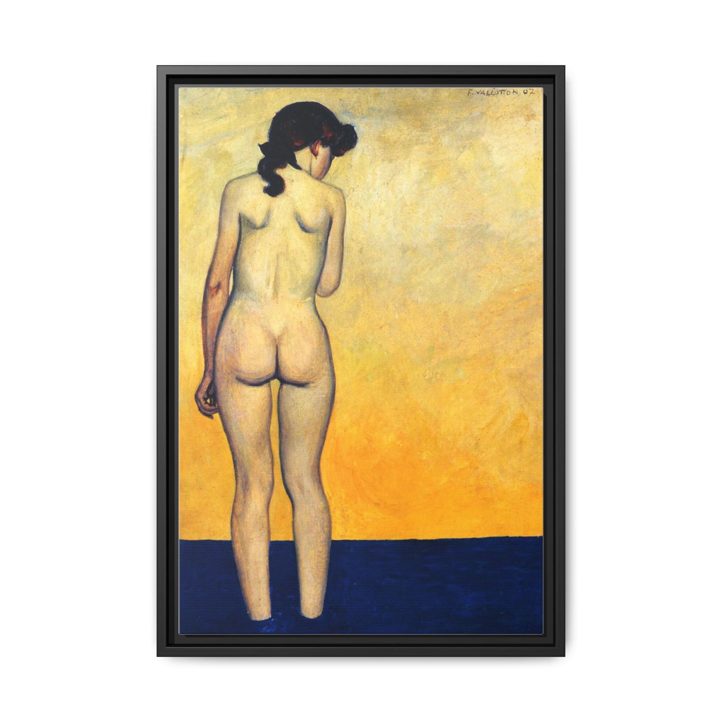 Adolescente entrant dans l'eau by Félix Vallotton Framed Matte Canvas Wall Art Print