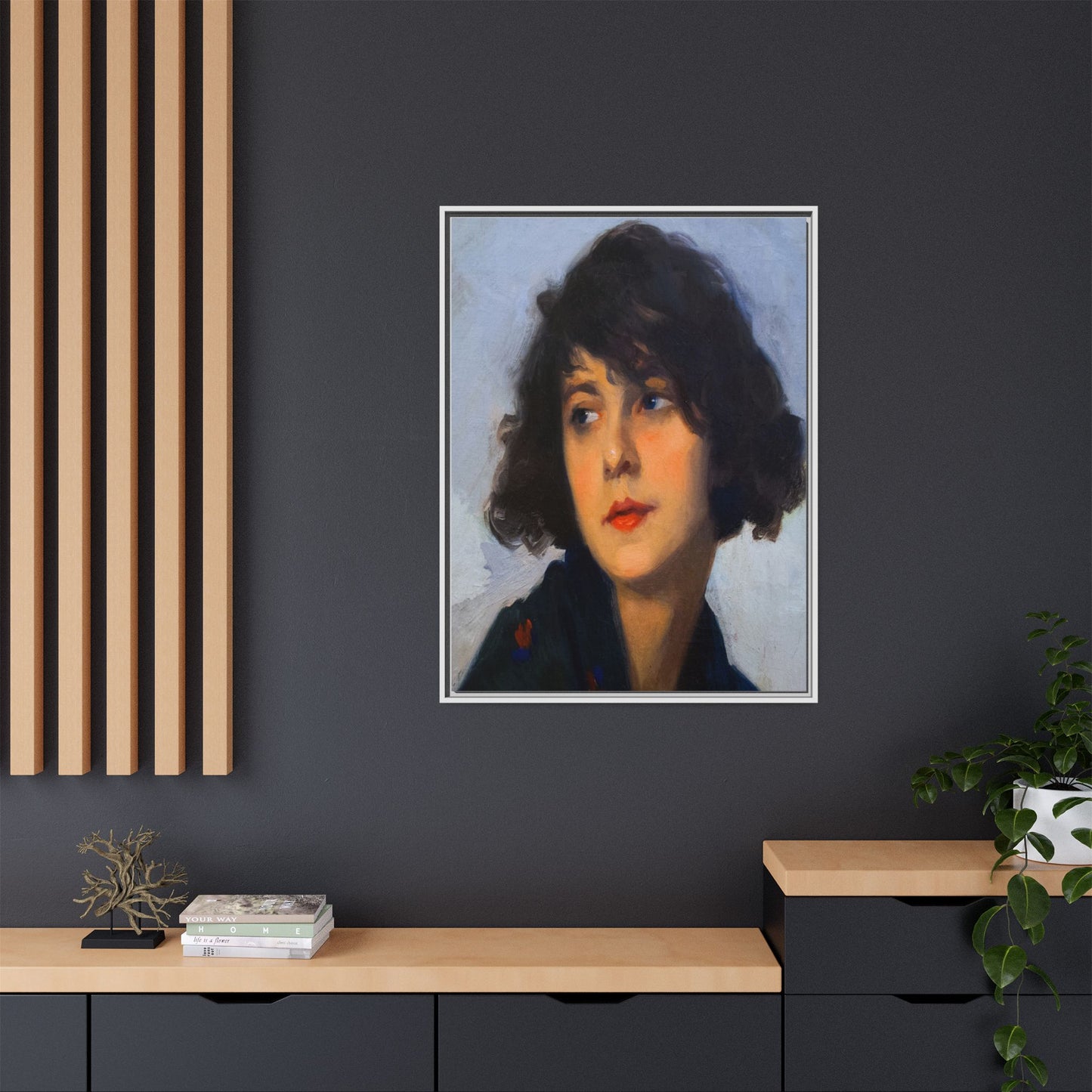 Mulher do chale verde (cropped) by Cyprien Eugene Boulet Framed Matte Canvas Print