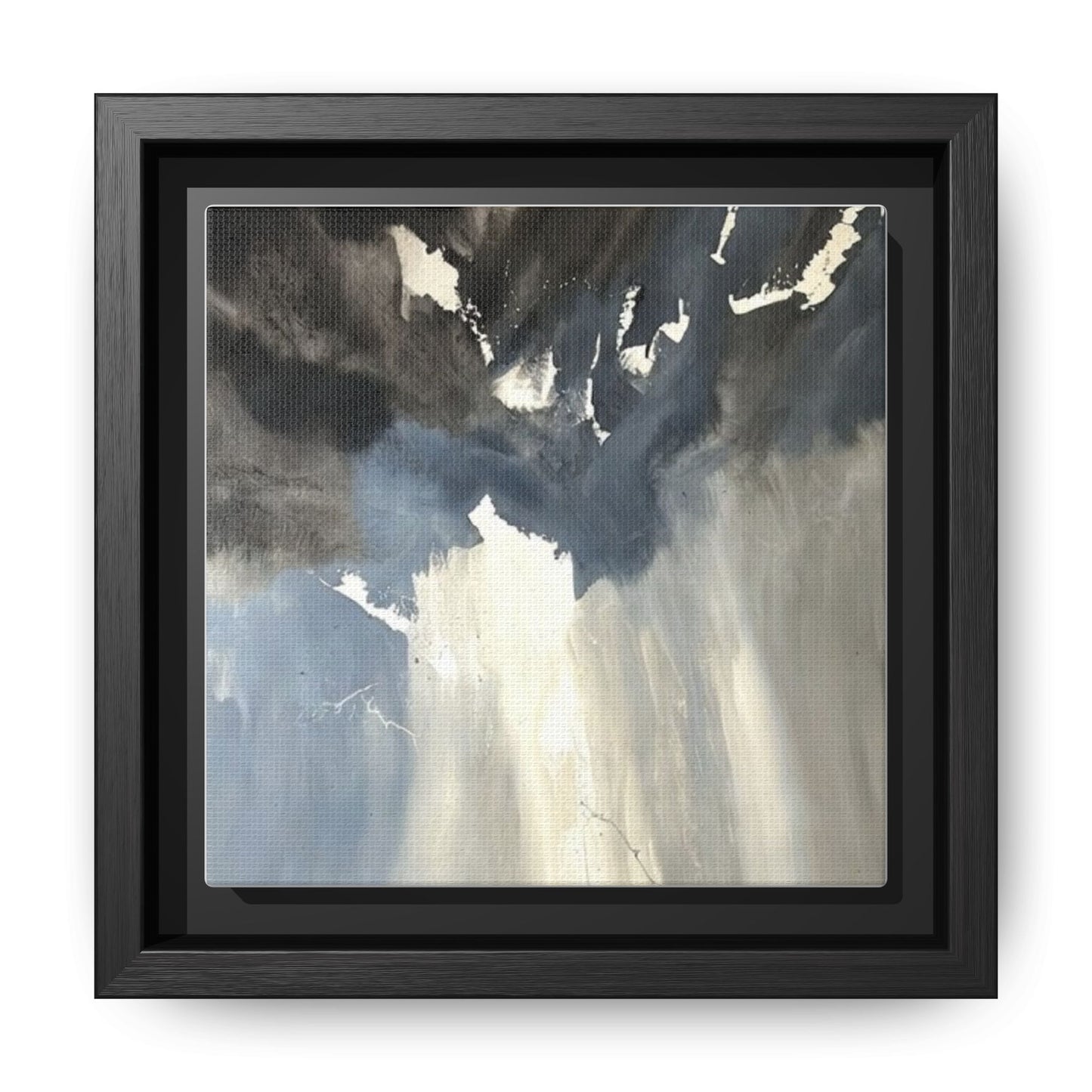 Framed Matte Canvas Art — Moody Abstract Sky Painting