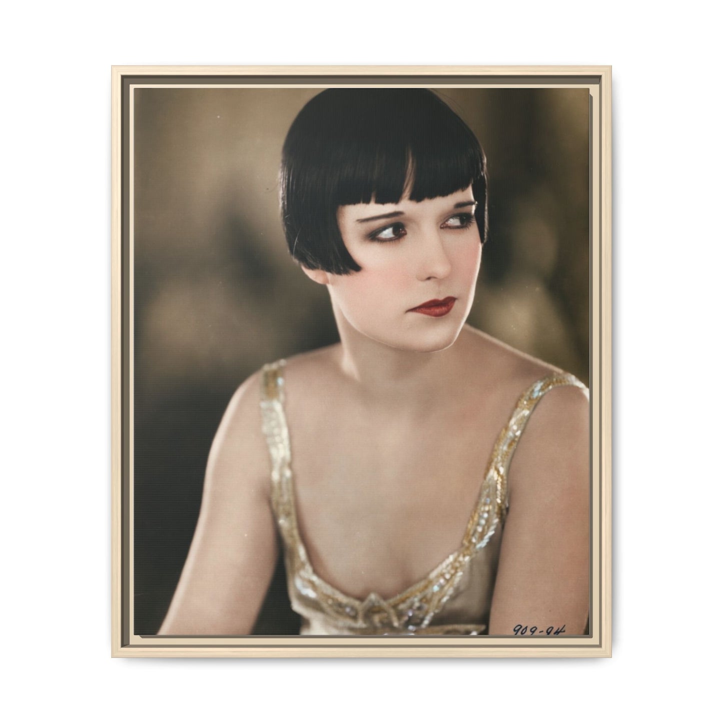 Vintage Louise Brooks Portrait Matte Canvas Framed Wall Art