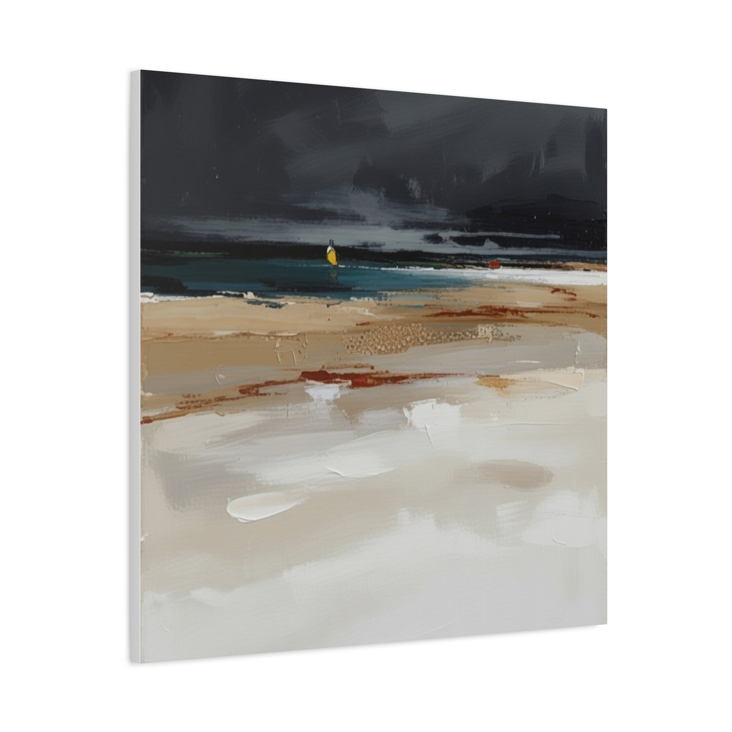 Beachscape Canvas Art — Stormy Seascape Matte Stretched Wall Art