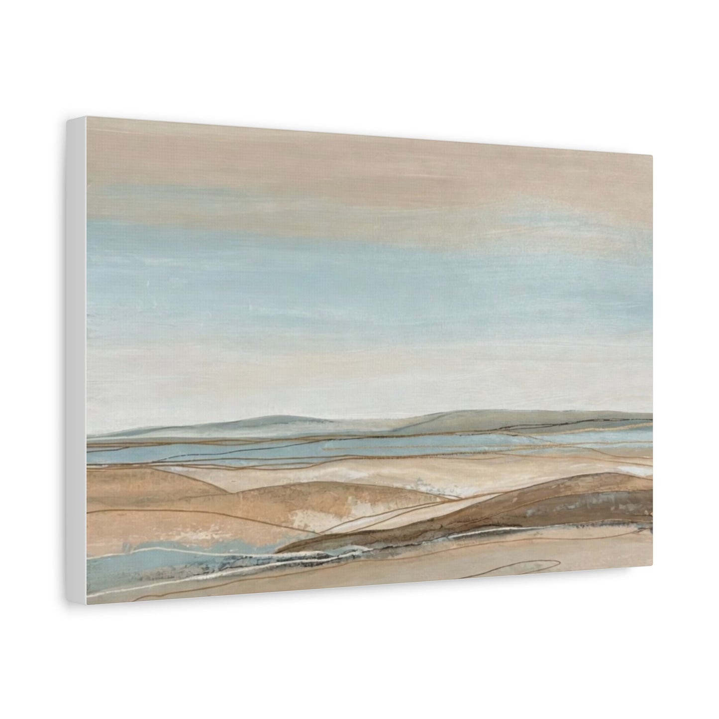 Coastal Pastel Landscape Canvas — Matte Stretched Wall Art
