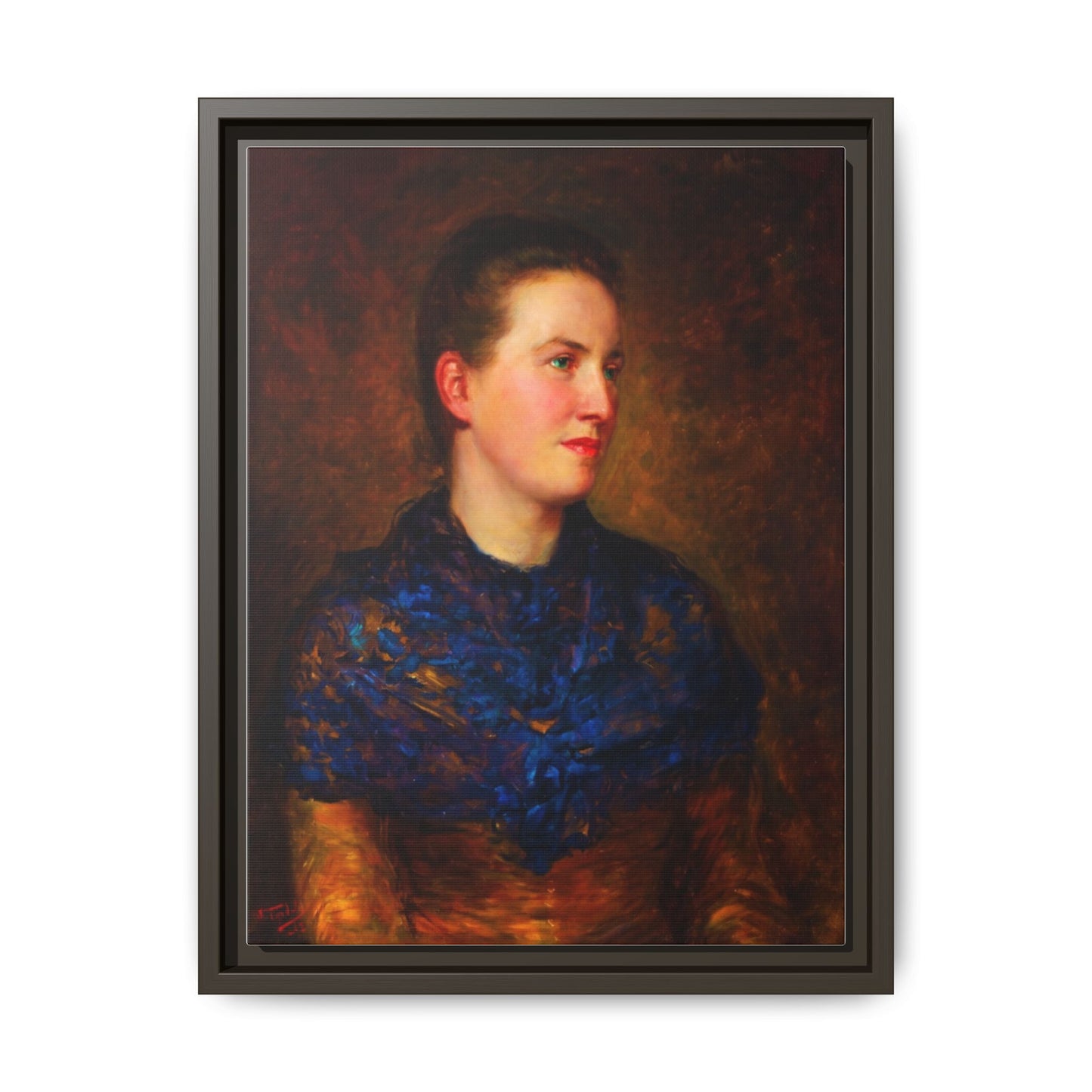 Framed Matte Canvas Portrait Print — Classic Victorian Woman Wall Art