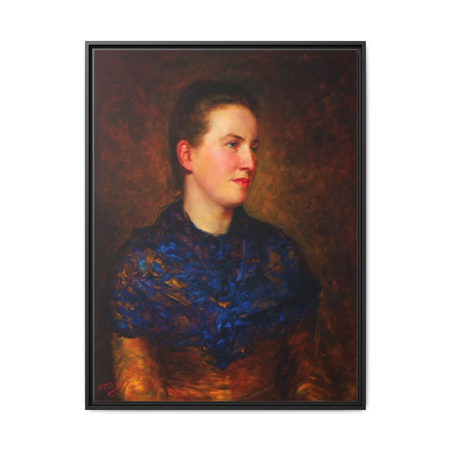 Framed Matte Canvas Portrait Print — Classic Victorian Woman Wall Art