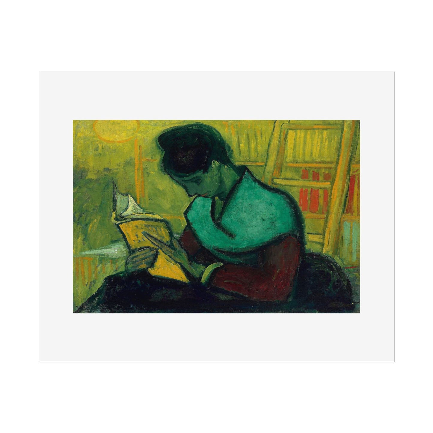 Une liseuse de romans by Vincent Van Gogh Wall Art Print