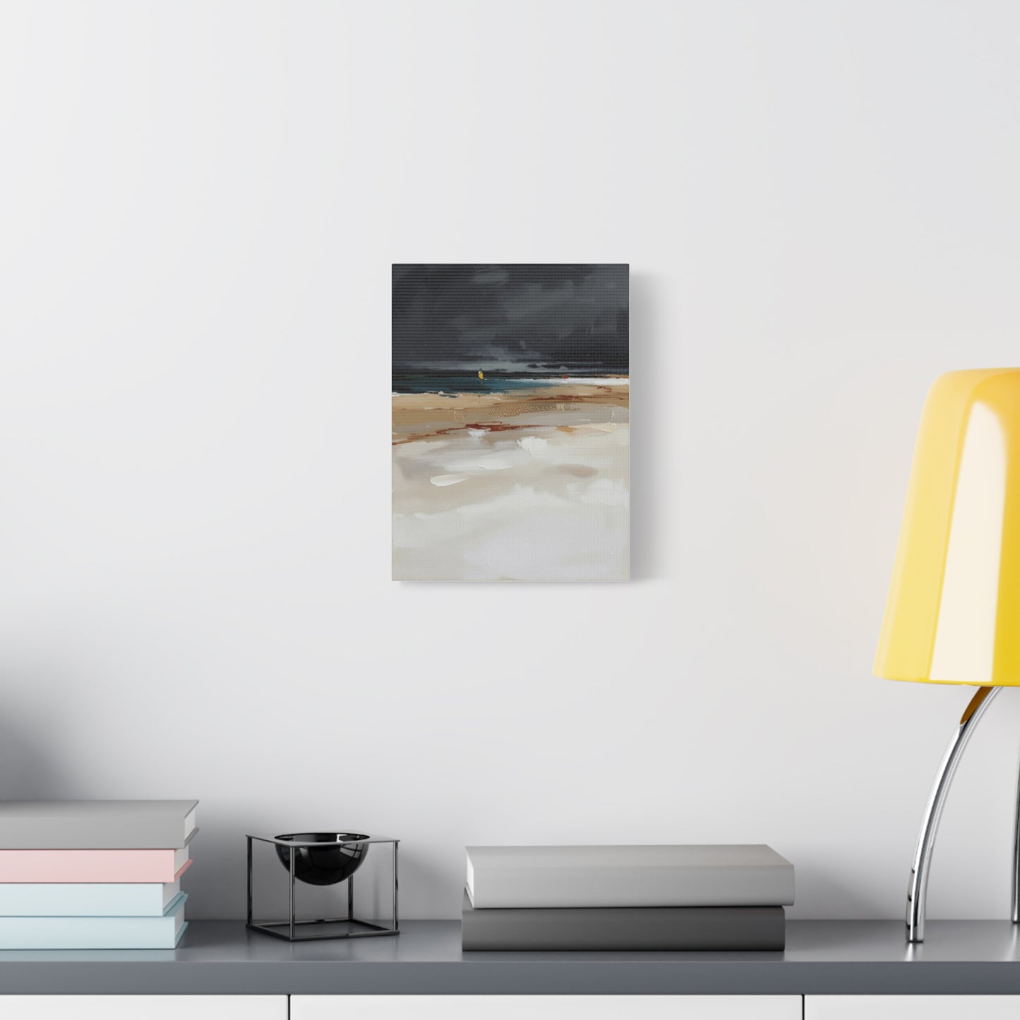 Beachscape Canvas Art — Stormy Seascape Matte Stretched Wall Art