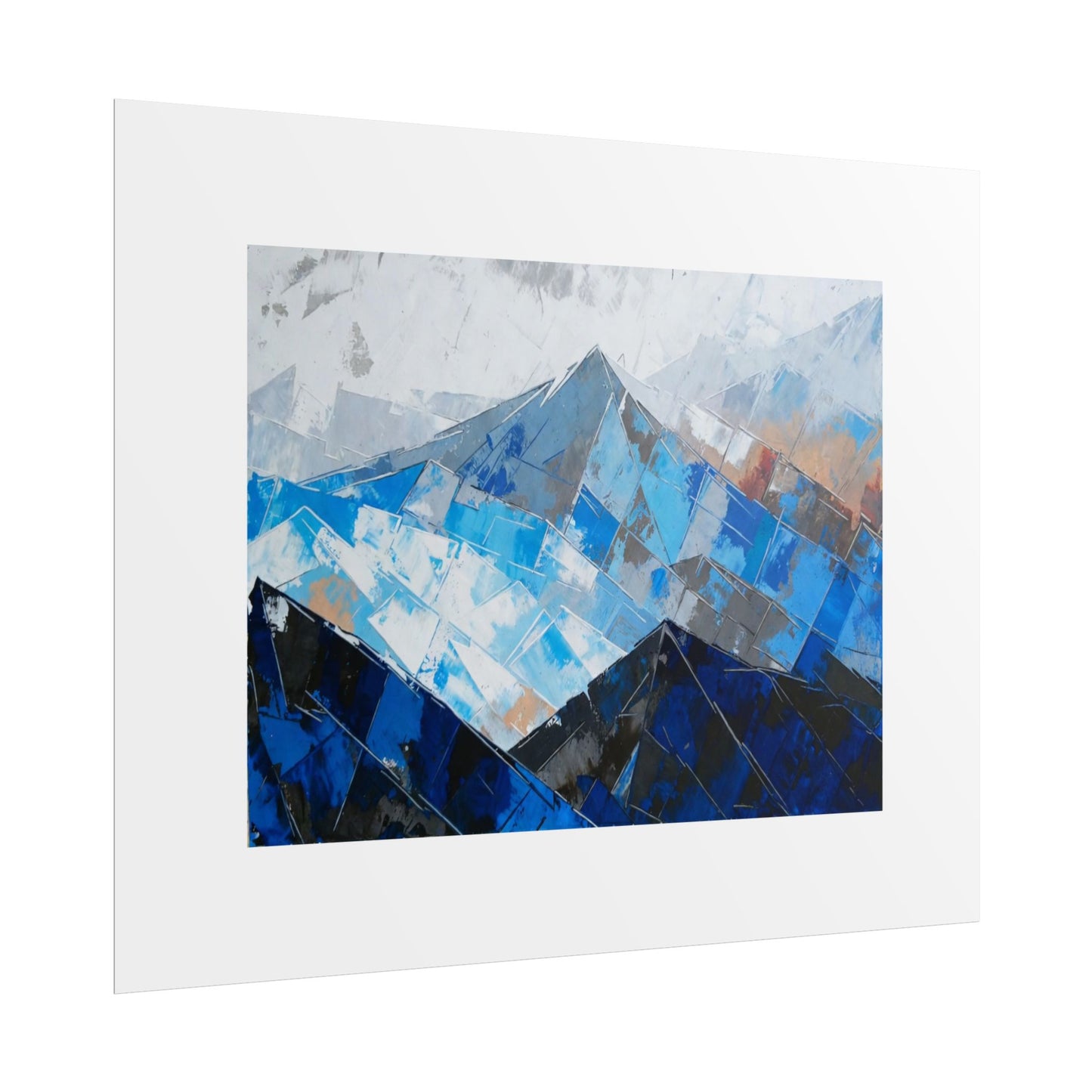 Abstract Blue Mountain Poster