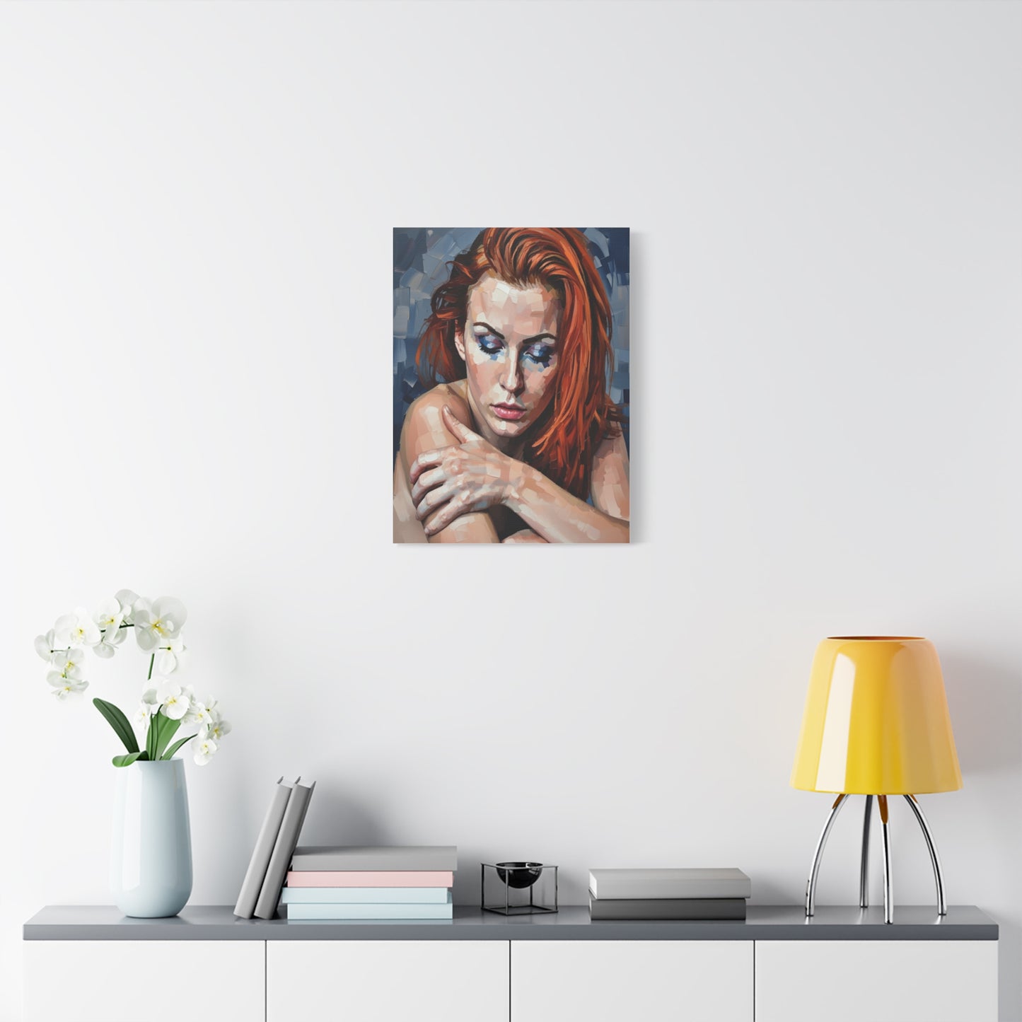 Red-Headed Woman Portrait Canvas Print — Matte Stretched Wall Art