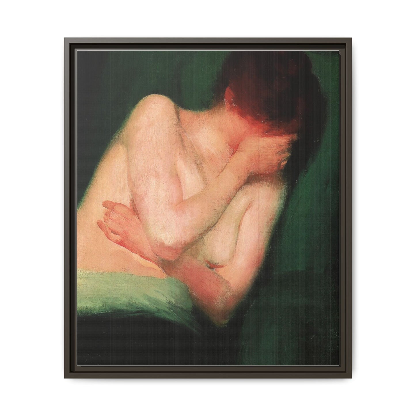 Female Nude by János Vaszary Framed Matte Canvas Wall Art Print