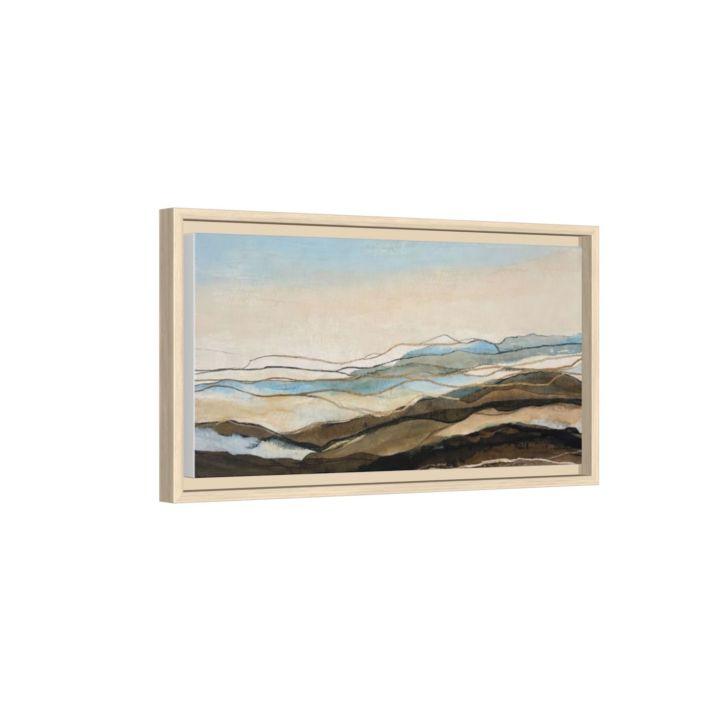 Framed Matte Canvas Print — Abstract Coastal Landscape Wall Art