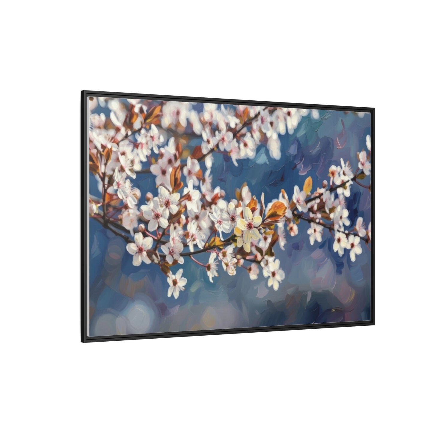 Framed Matte Canvas Print — Cherry Blossom Branch Wall Art