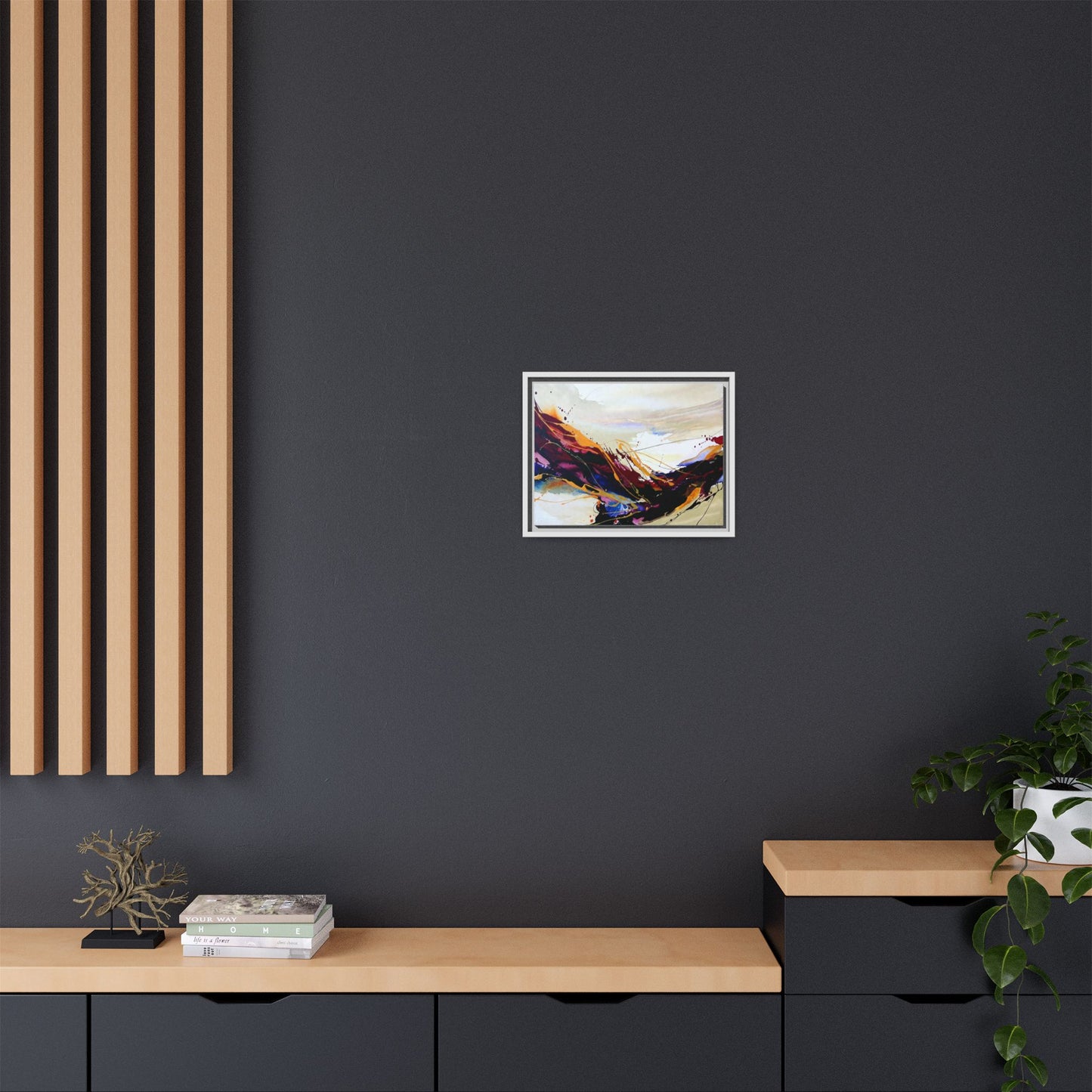 Abstract Flow Matte Canvas Framed Wall Art